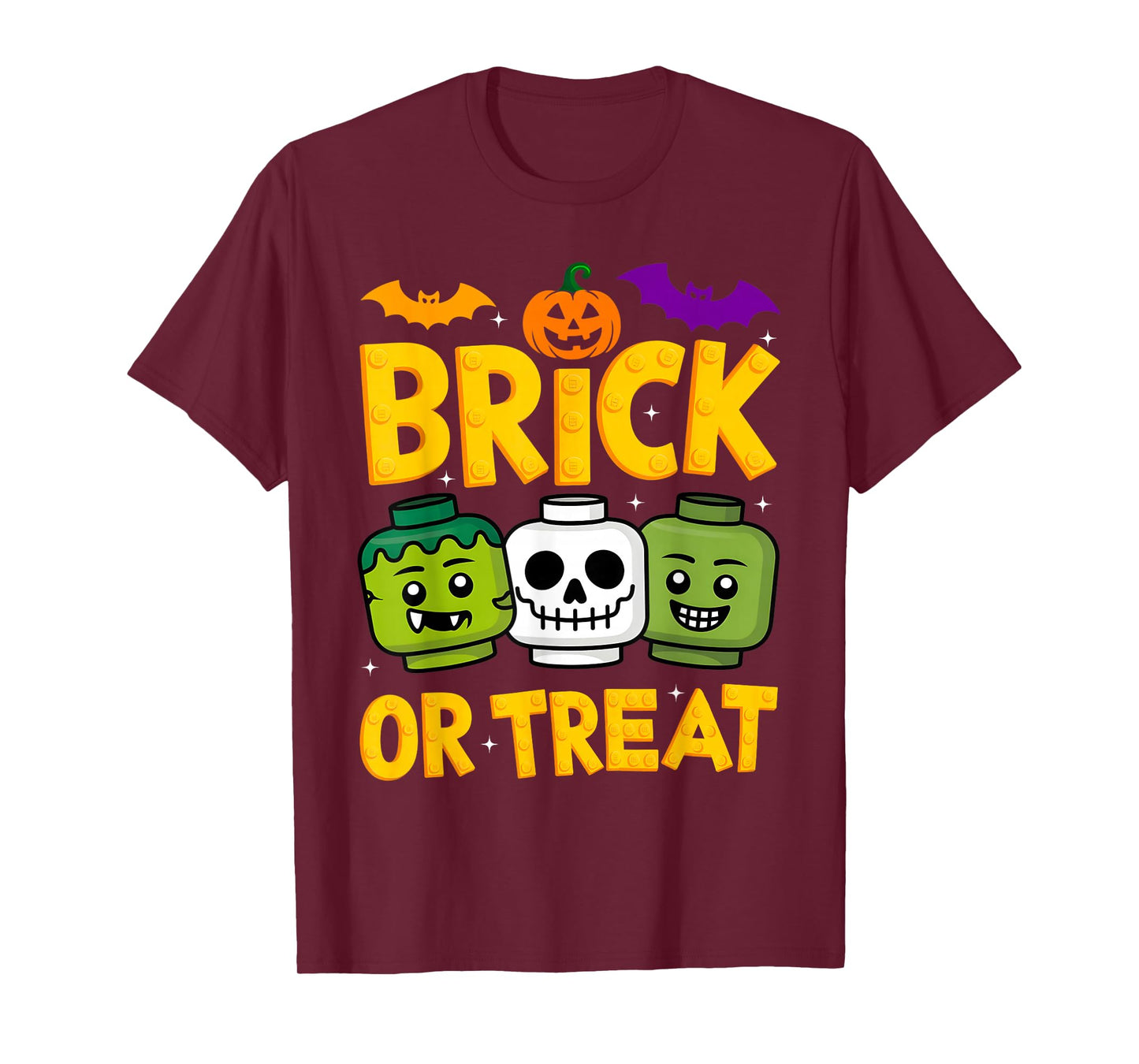 Brick or Treat Halloween Master Builder Blocks Building Kids T-Shirt