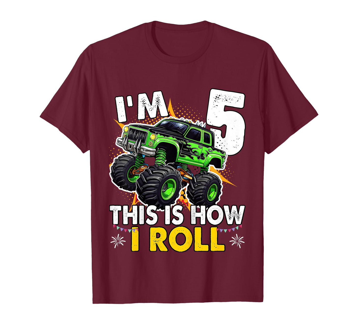5 Year Old Monster Truck 5th Birthday boy T-Shirt