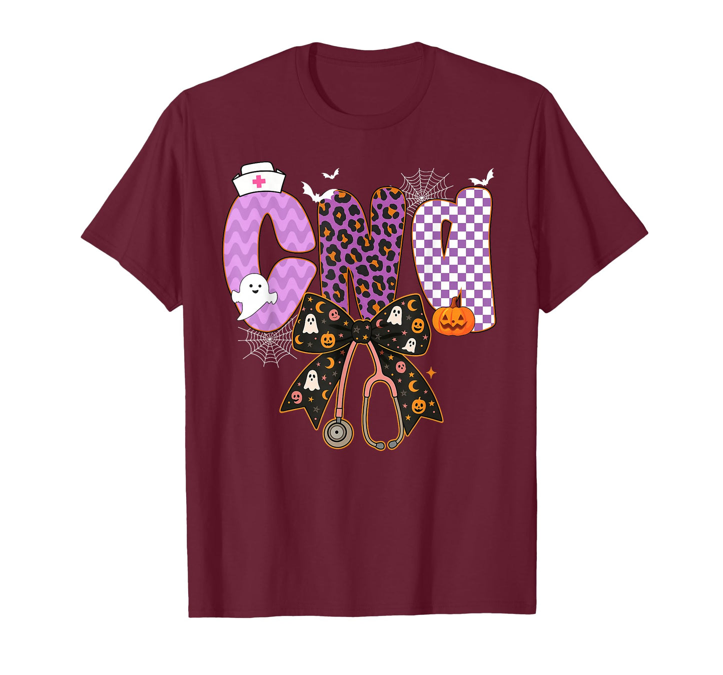 CNA Nurse Halloween Stethoscope Bow for Men Women T-Shirt