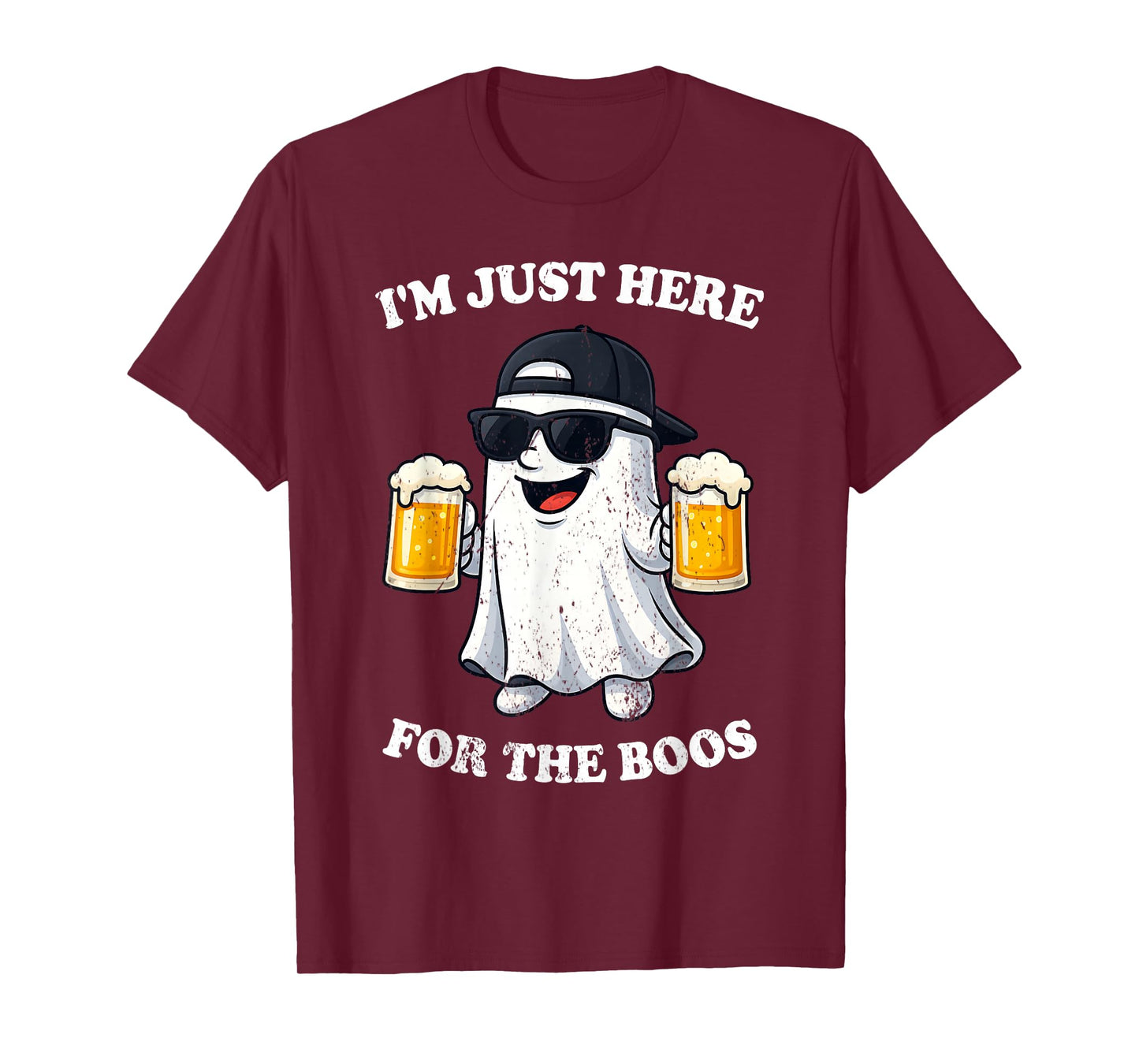 I'm Just Here For The Boos Halloween Women Ghost Cute Funny T-Shirt