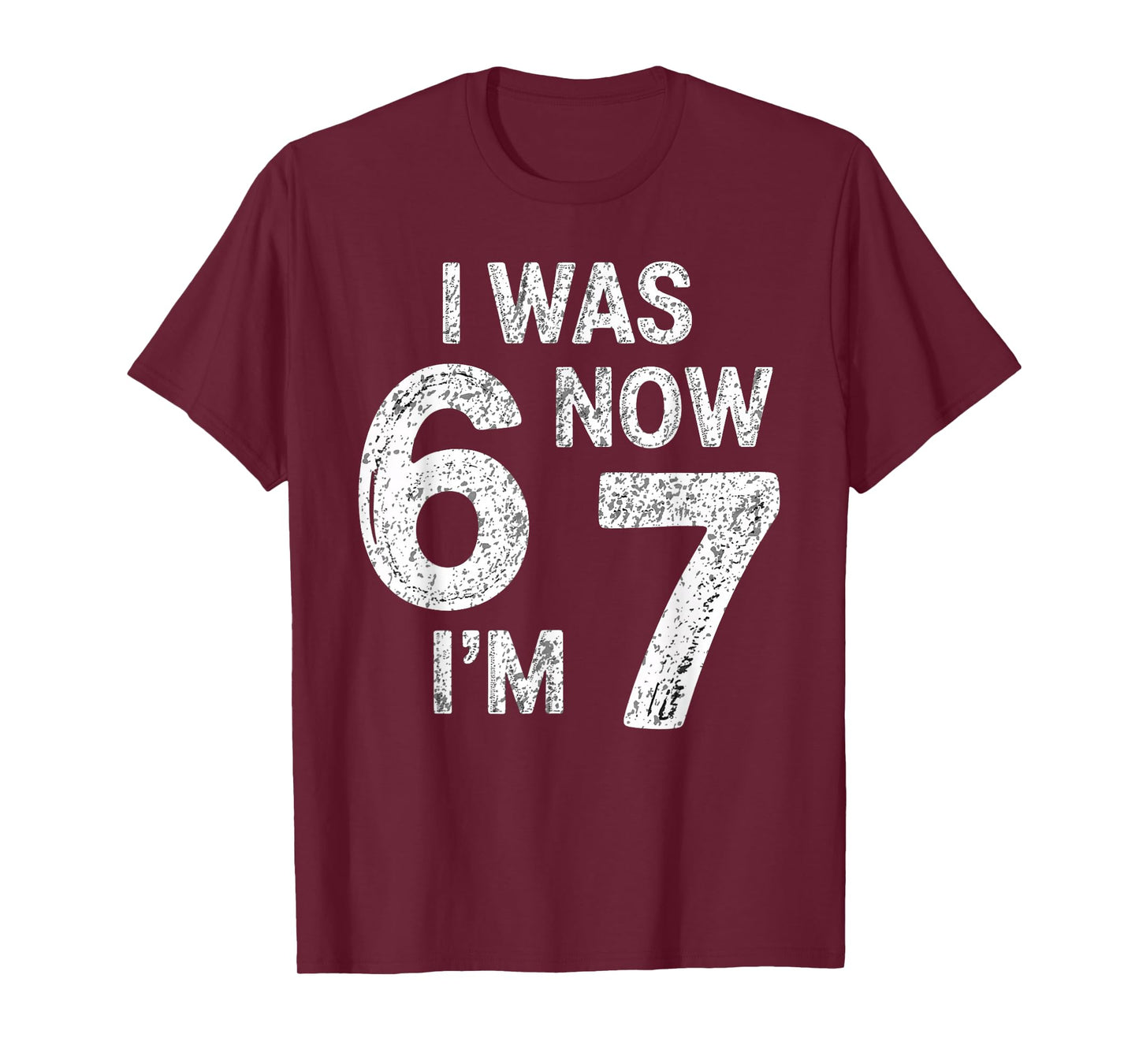 Vintage 7 Year Old Birthday I was 6 Now I'm 7 67 Funny Alpha T-Shirt