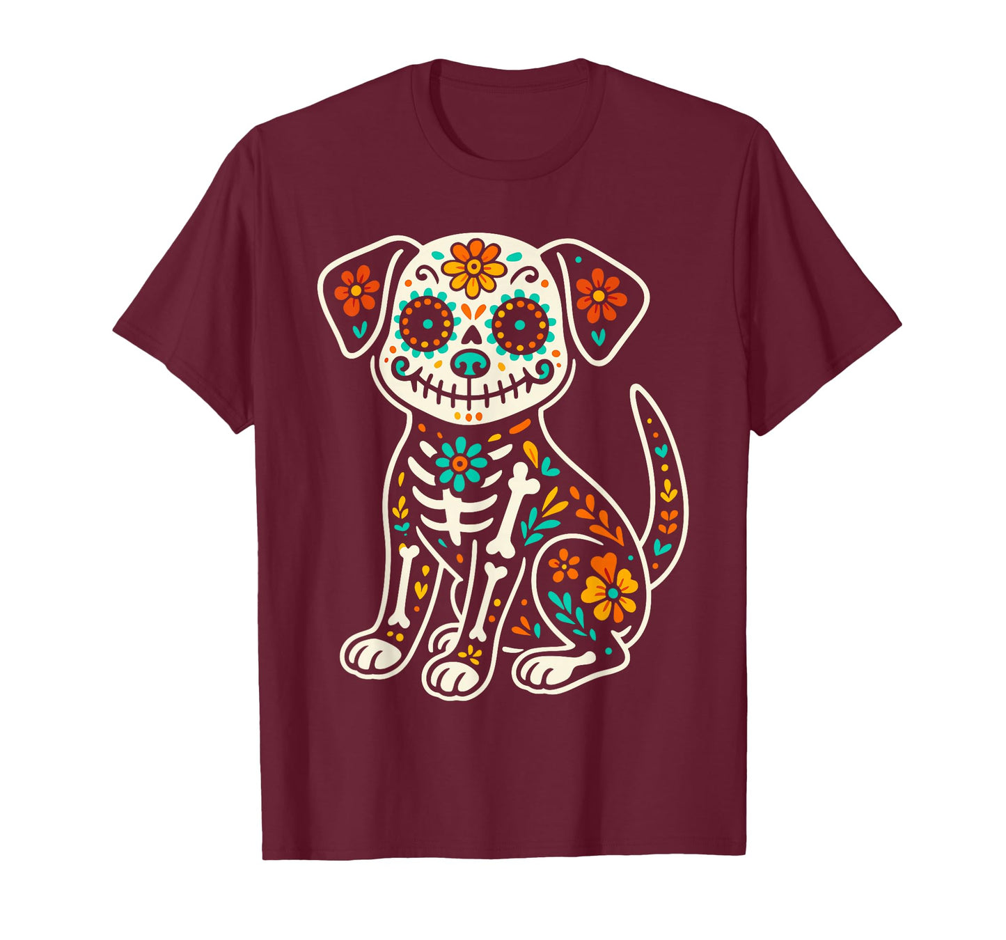 Dia De Los Muertos Dog Shirt Day of The Dog Dead Sugar Skull T-Shirt