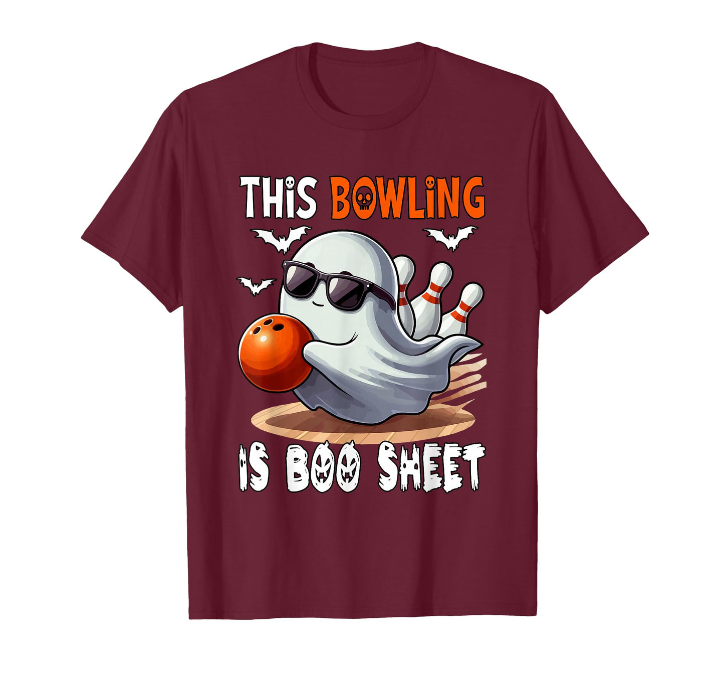 Bowling Is Boo Sheet Halloween Costume Player Team Fan T-Shirt