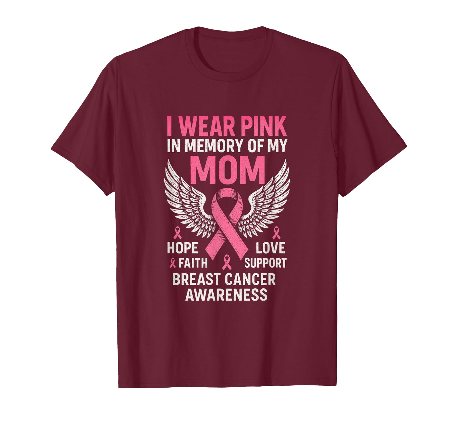 I Wear Pink In Memory Of My Mom - Breast Cancer T-Shirt