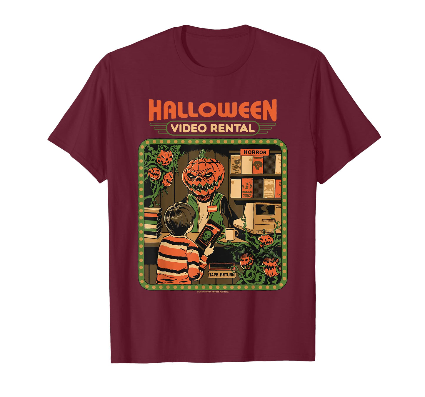 Video Rental Halloween Sarcastic Vintage Funny Adult Humor T-Shirt