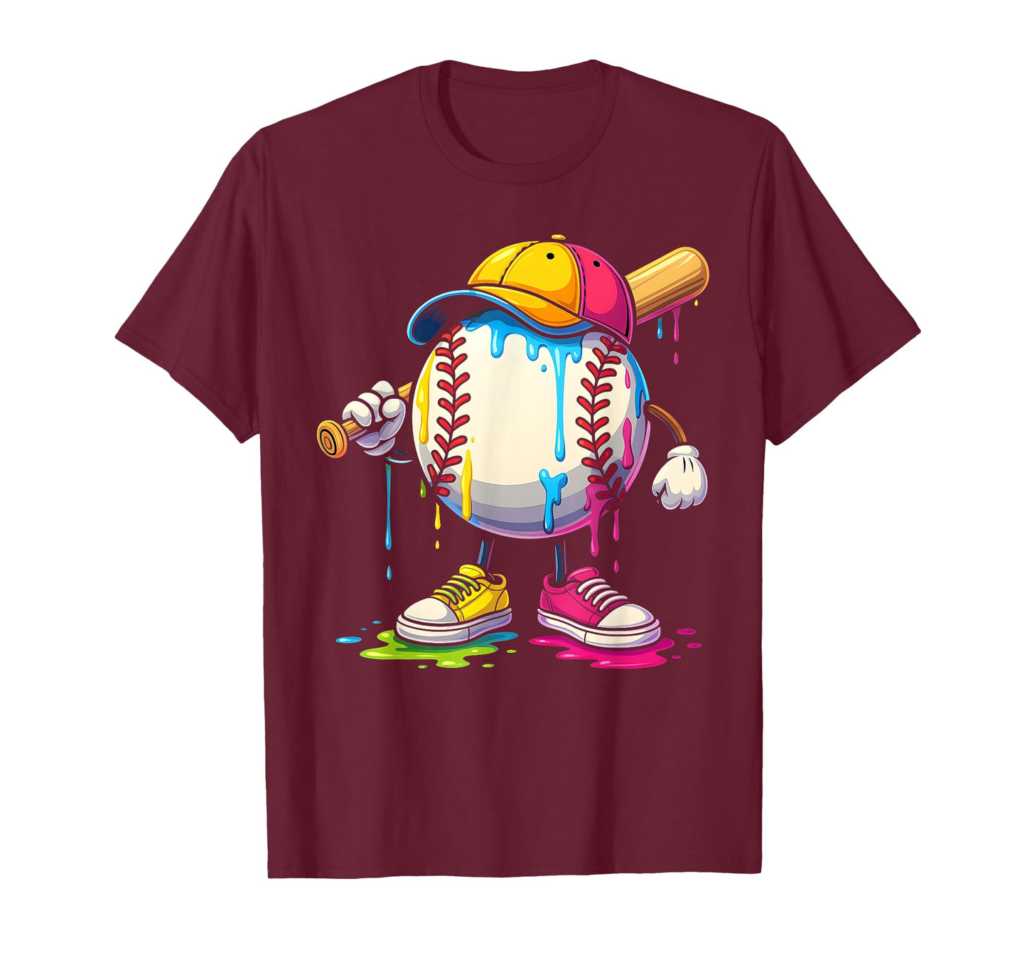 Baseball Drip Mascot Boys Ice Cream Sweet Sport Lovers T-Shirt