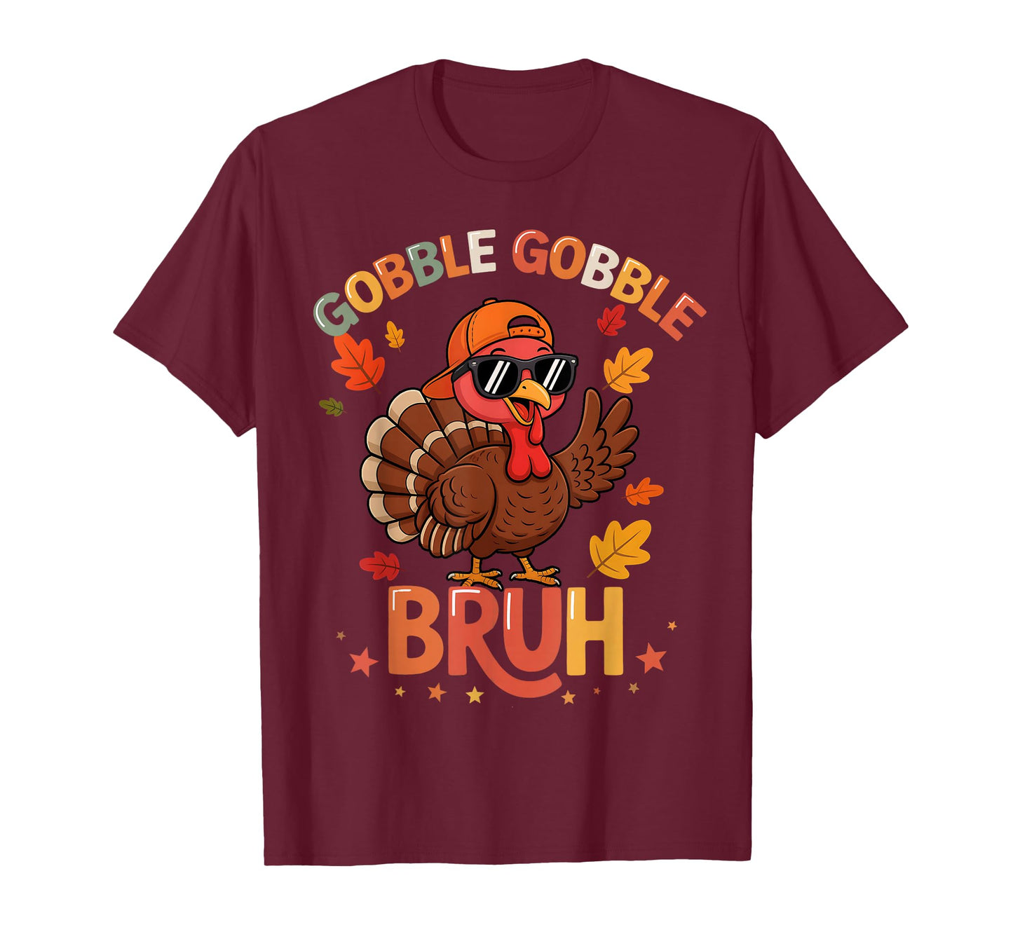 Bruh Funny Thanksgiving Turkey Gobble Shirt Boys Girls Kids T-Shirt