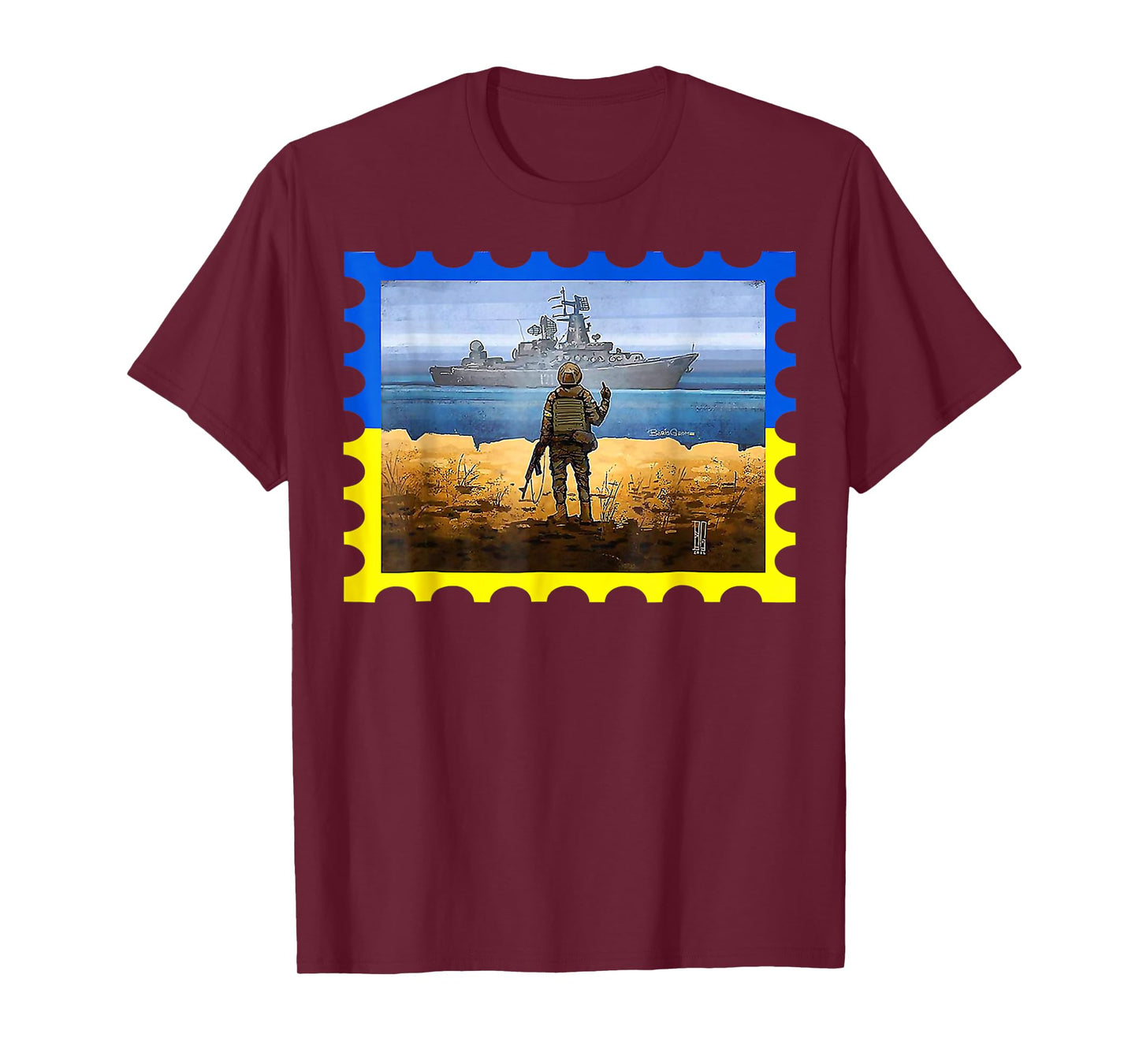 Vintage Ukraine Postage Stamp Flag Pride T-Shirt