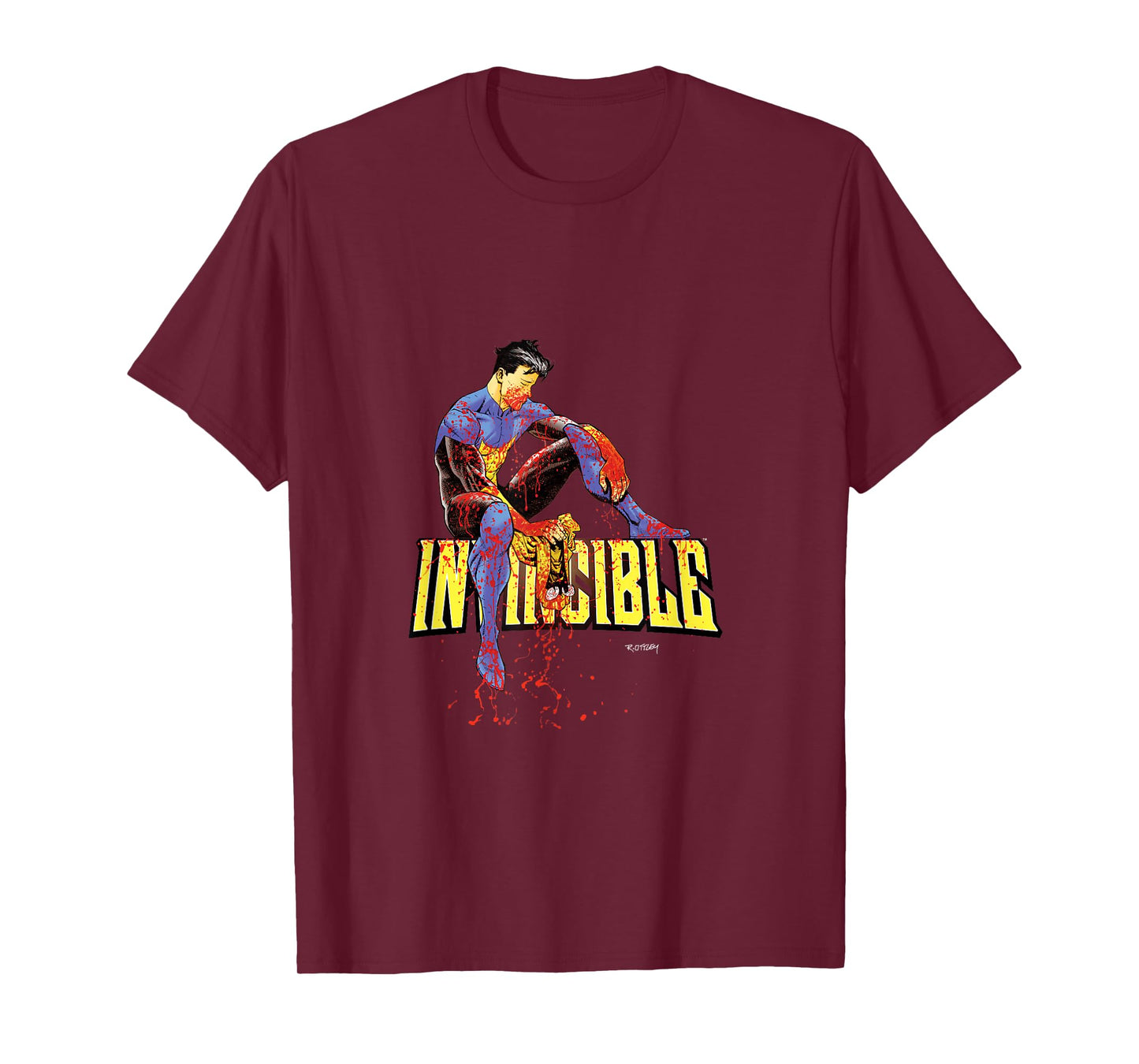 INVINCIBLE Official Merchandise Unisex-Adults Black Cartoon Short Sleeve Classic Fit T-Shirt
