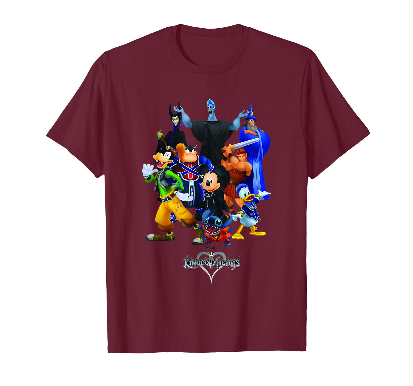 Disney Kingdom Hearts Magical Characters Mash Up Chest Logo T-Shirt