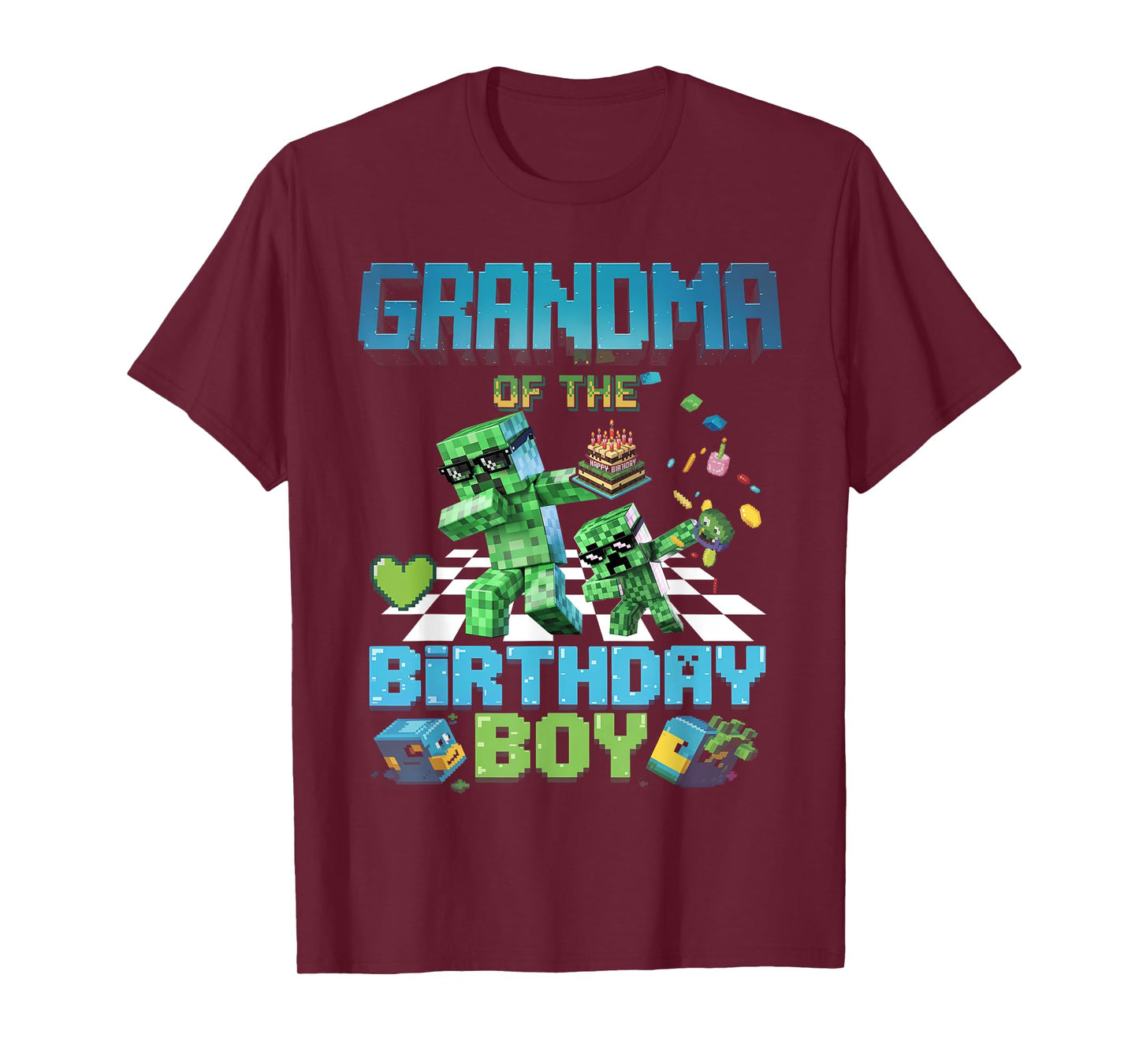 Grandma of the Birthday Boy Funny Brick Games Shirt Mens Boy T-Shirt