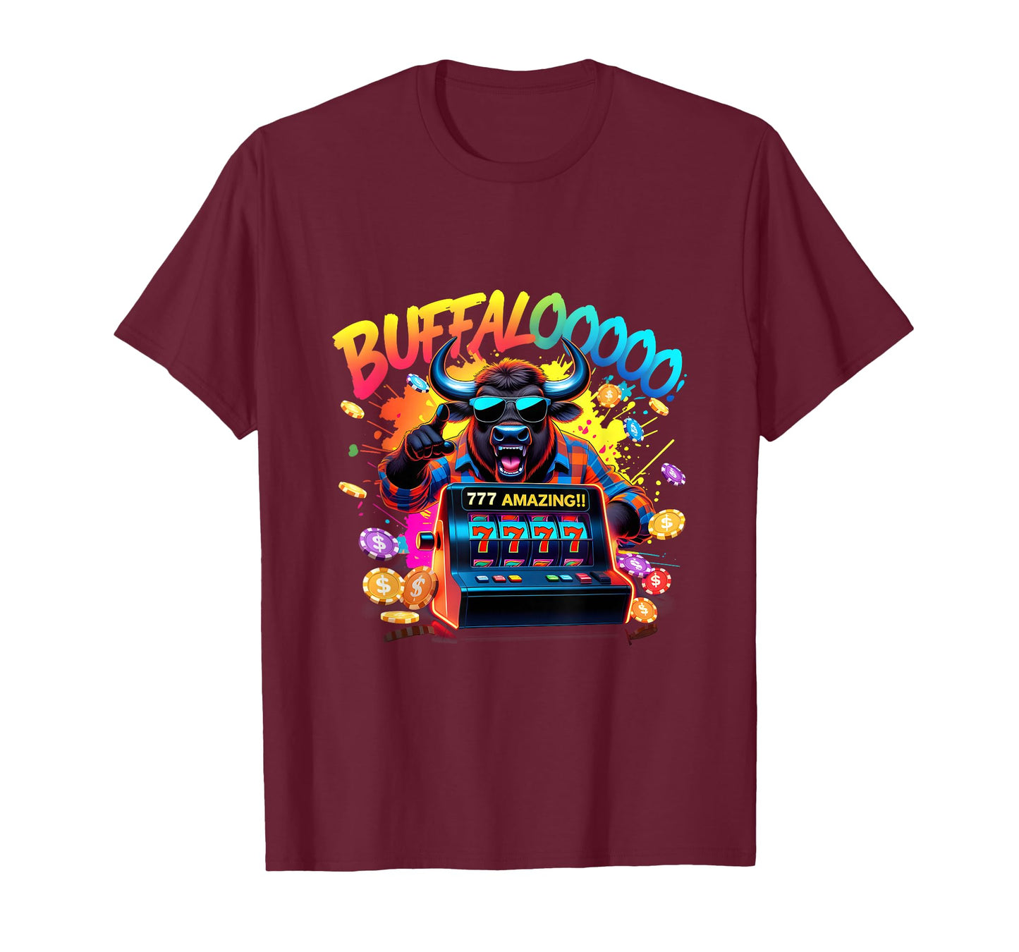 Lucky Buffalo Casino Slot Machine BUFFALOOOOO Gambling T-Shirt