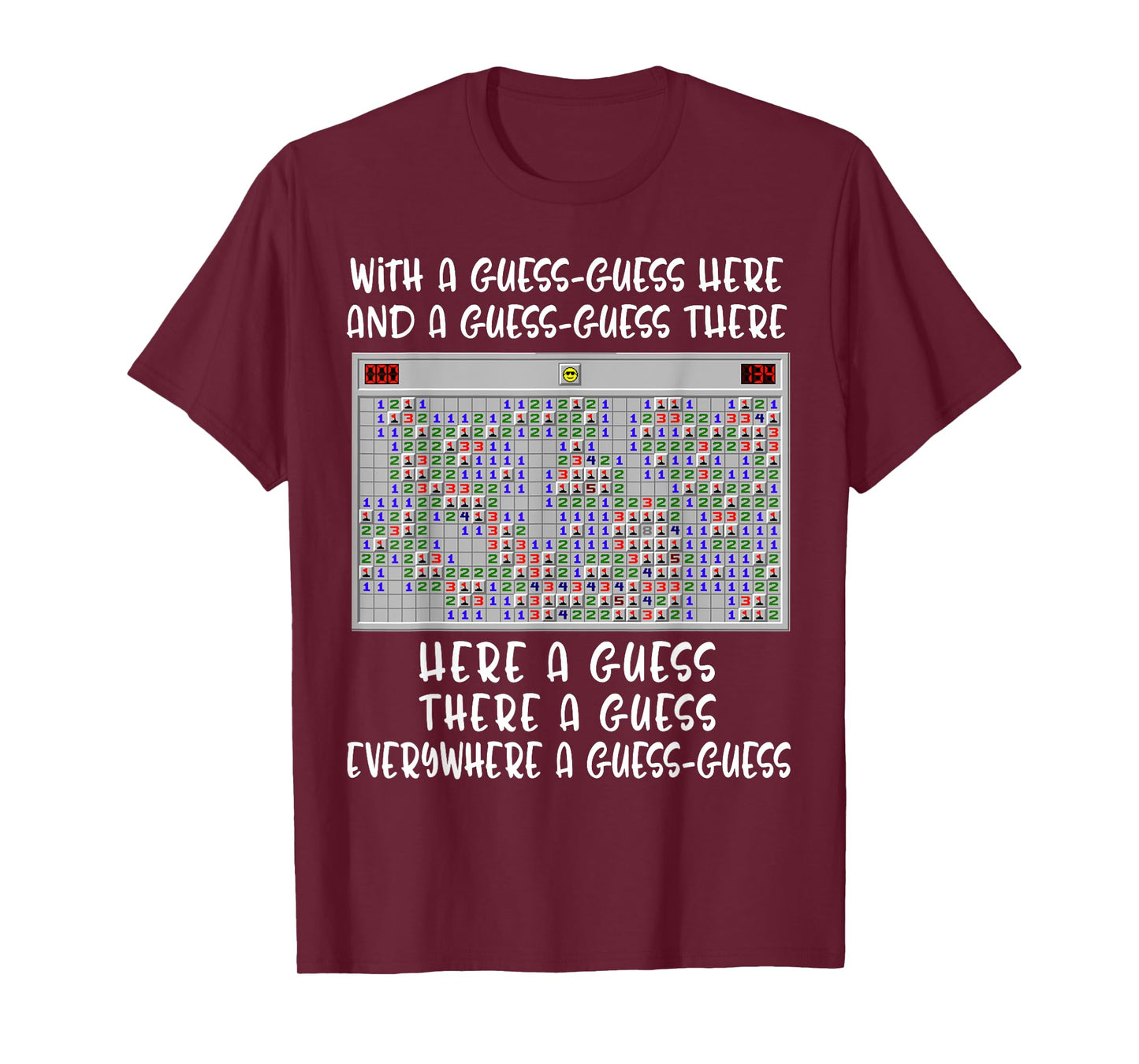 Guess-Guess Minesweeper Game Kids Old Computers Men Gift T-Shirt