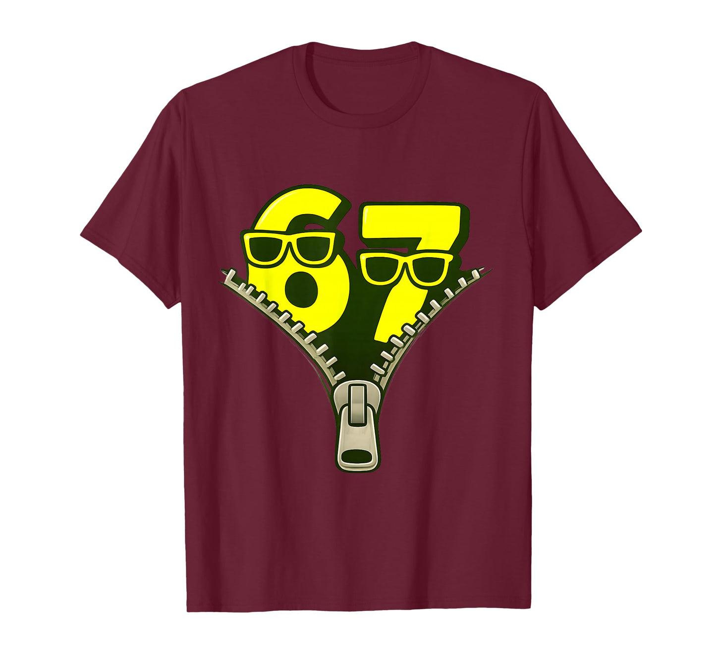 67 Zipper Meme Six Seven Viral Trend Gen Alpha Slang Costume T-Shirt