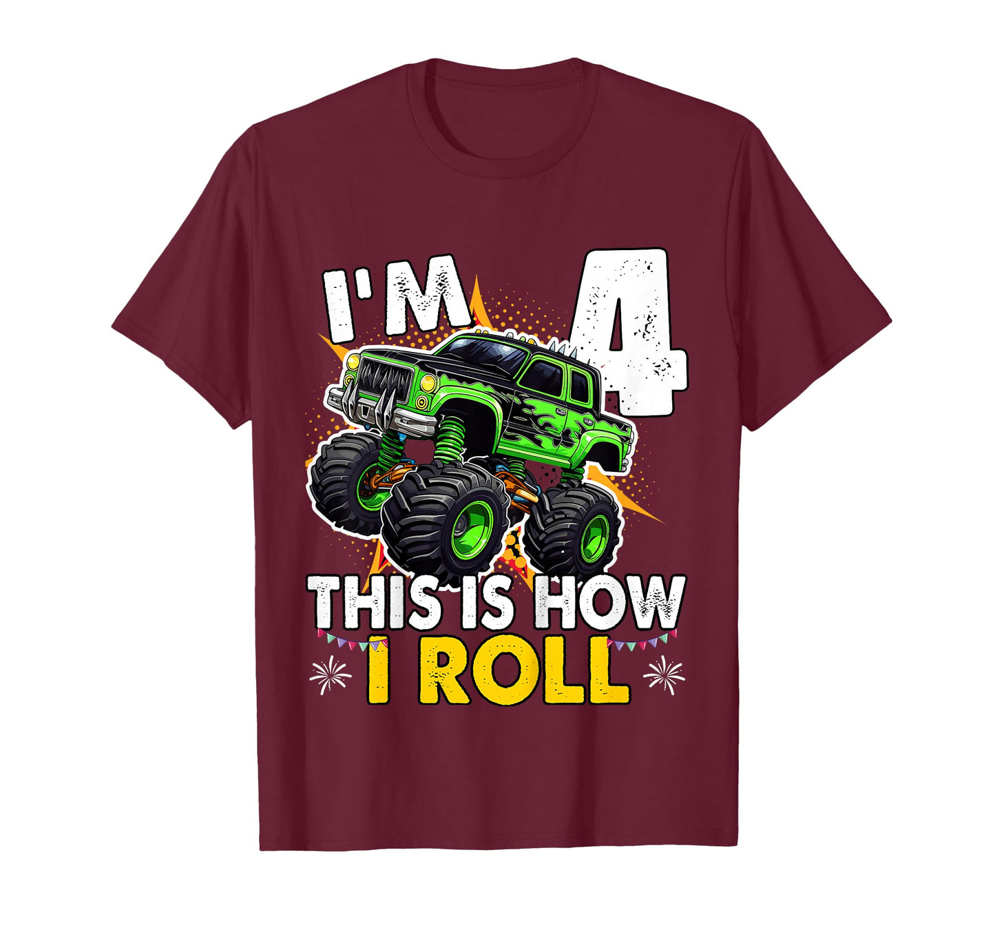 4 Year Old Monster Truck 4th Birthday boy T-Shirt