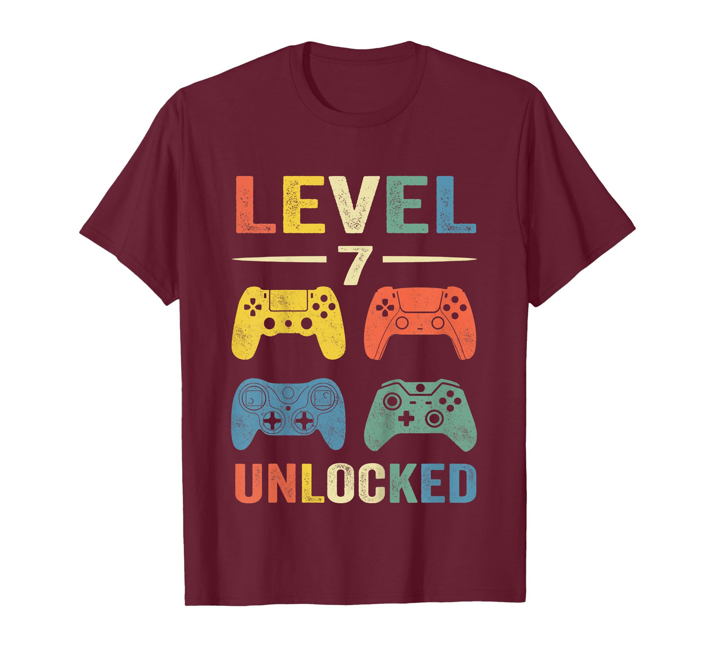 Kids Level 7 Unlocked Video Game 7th Birthday Gift T-Shirt T-Shirt