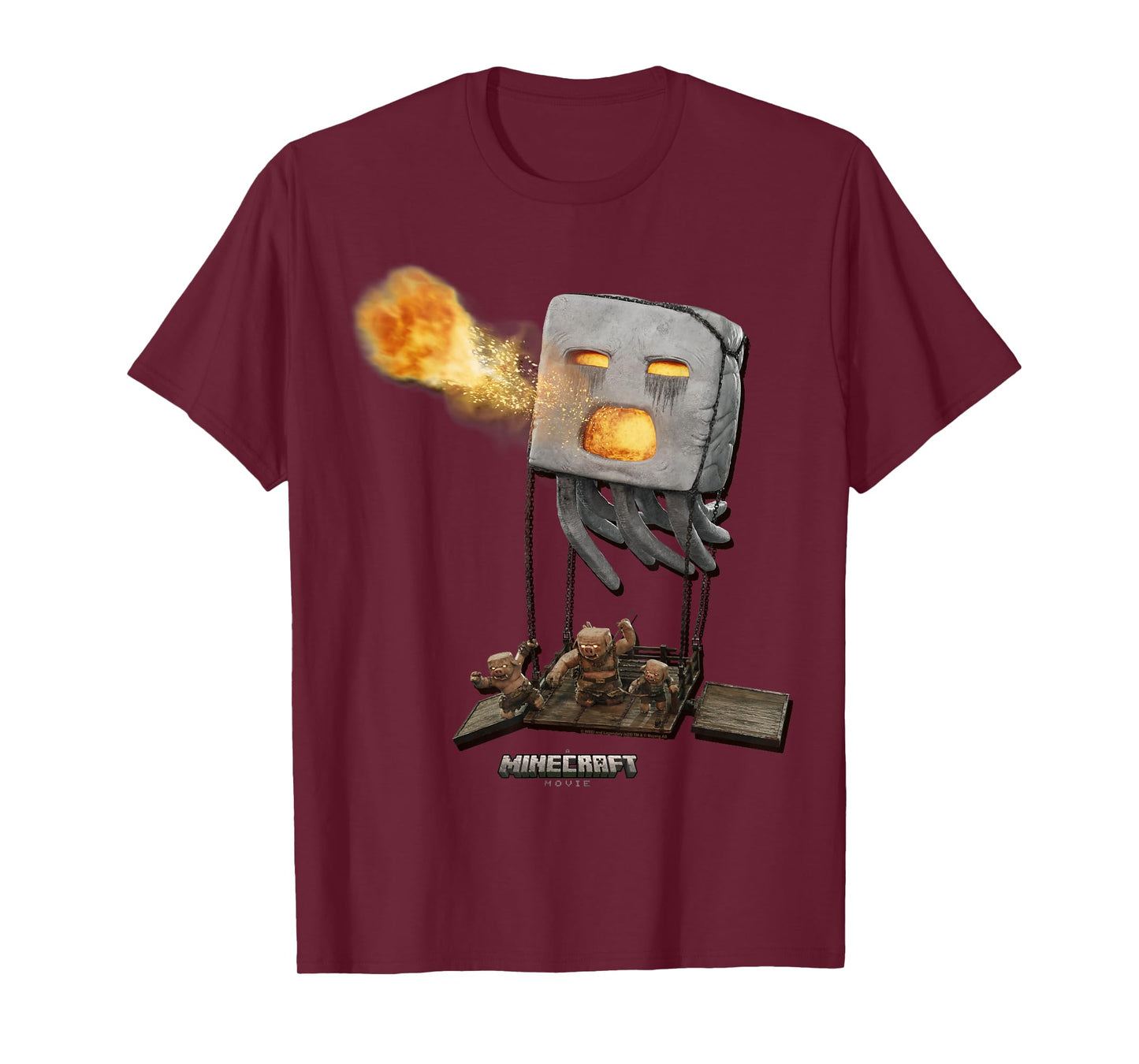 A Minecraft Movie Piglins & Ghast Attacking T-Shirt