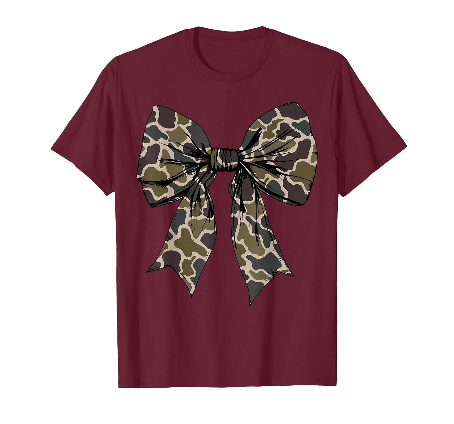 Camouflage Old Camo Bow Camo Coquette Bow Hunting Women Girl T-Shirt