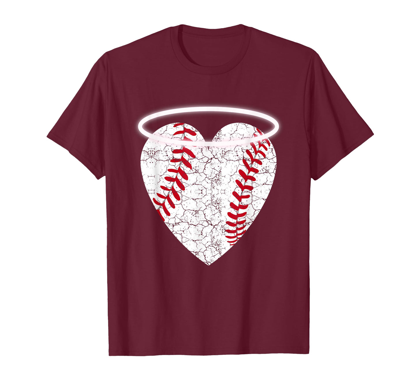 Vintage Angel Baseball Heart with Halo T-Shirt