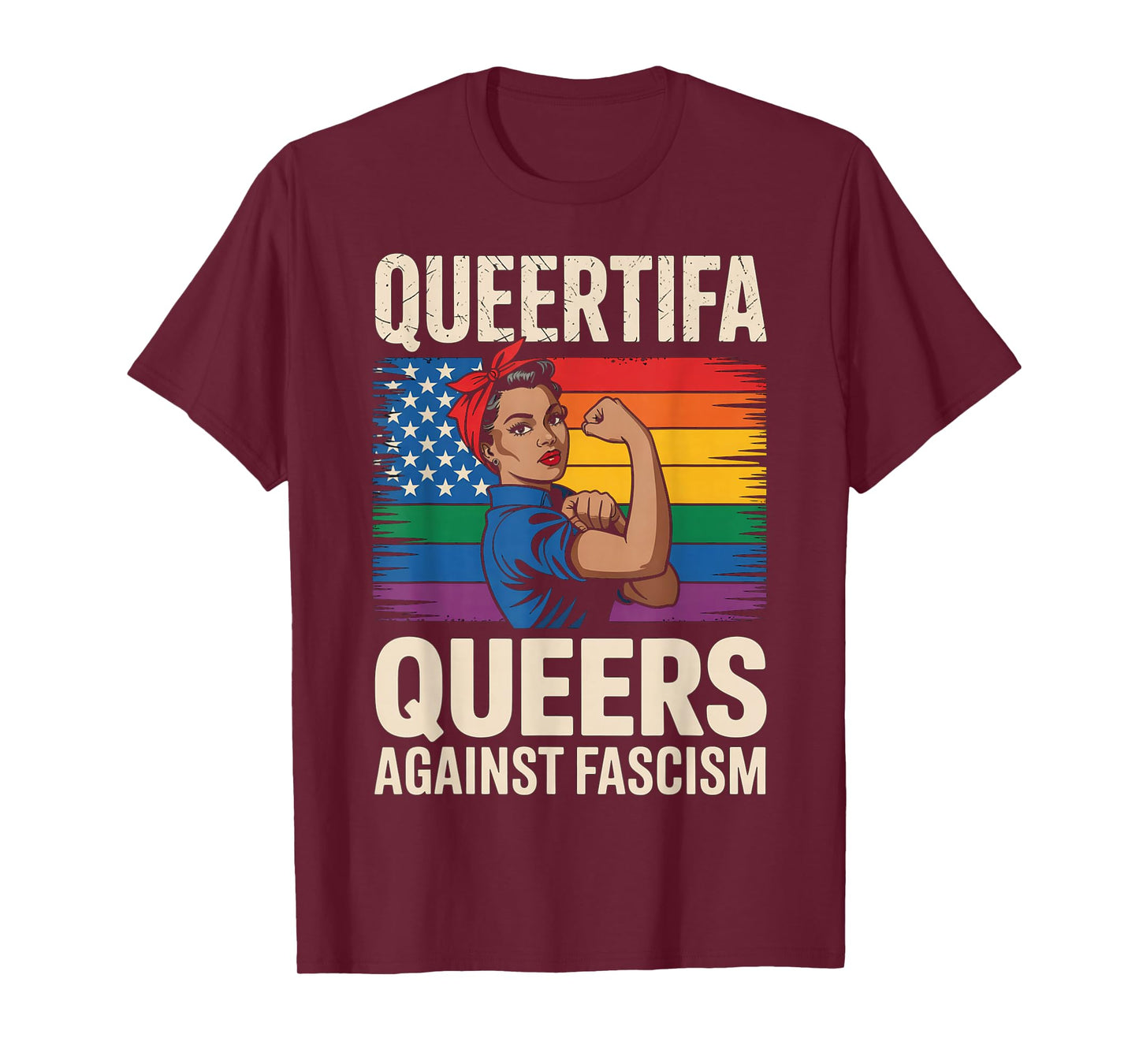 Queertifa Black Queers Against Fascism Resist No Kings LGBTQ T-Shirt