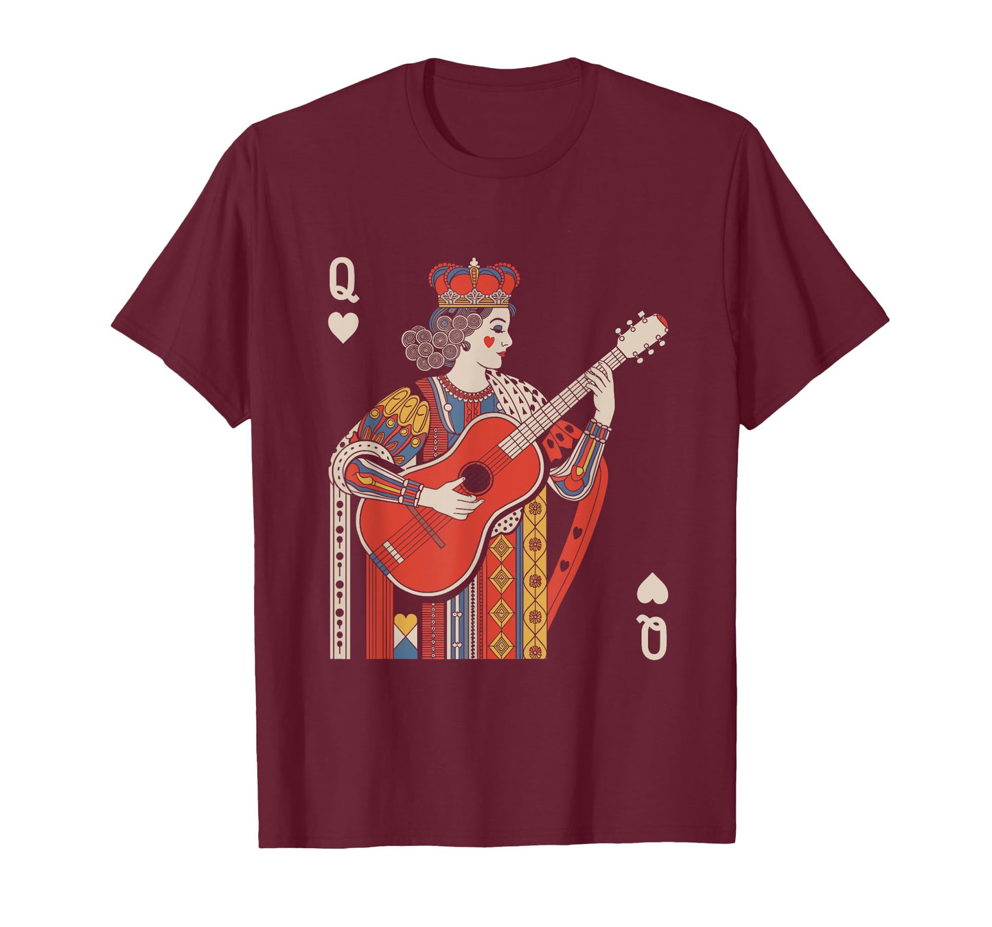 Queen of Playing Guitar Vintage Card T-Shirt