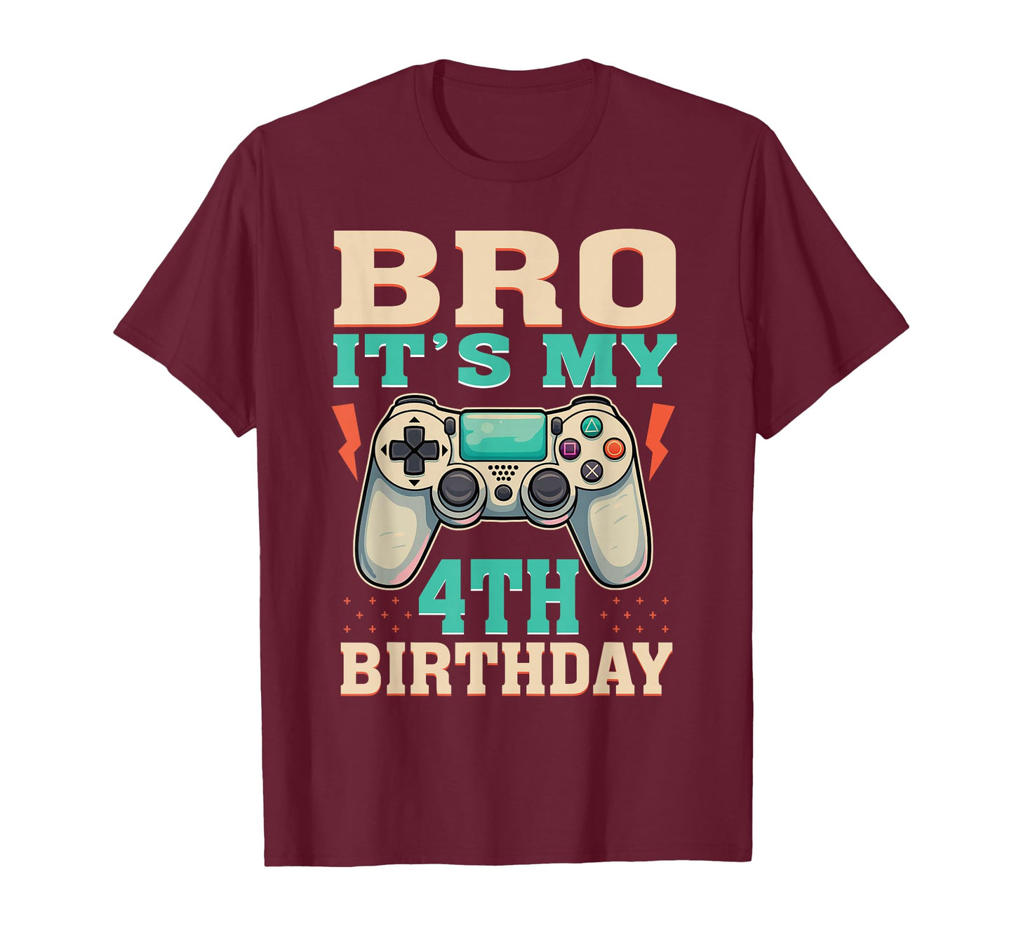 Bro It's My 4th Birthday 4 Year Old Video Game Theme T-Shirt