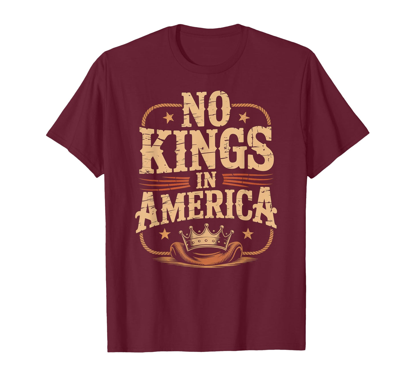 No Kings in America Cowboy Style Apparel for Patriotic T-Shirt