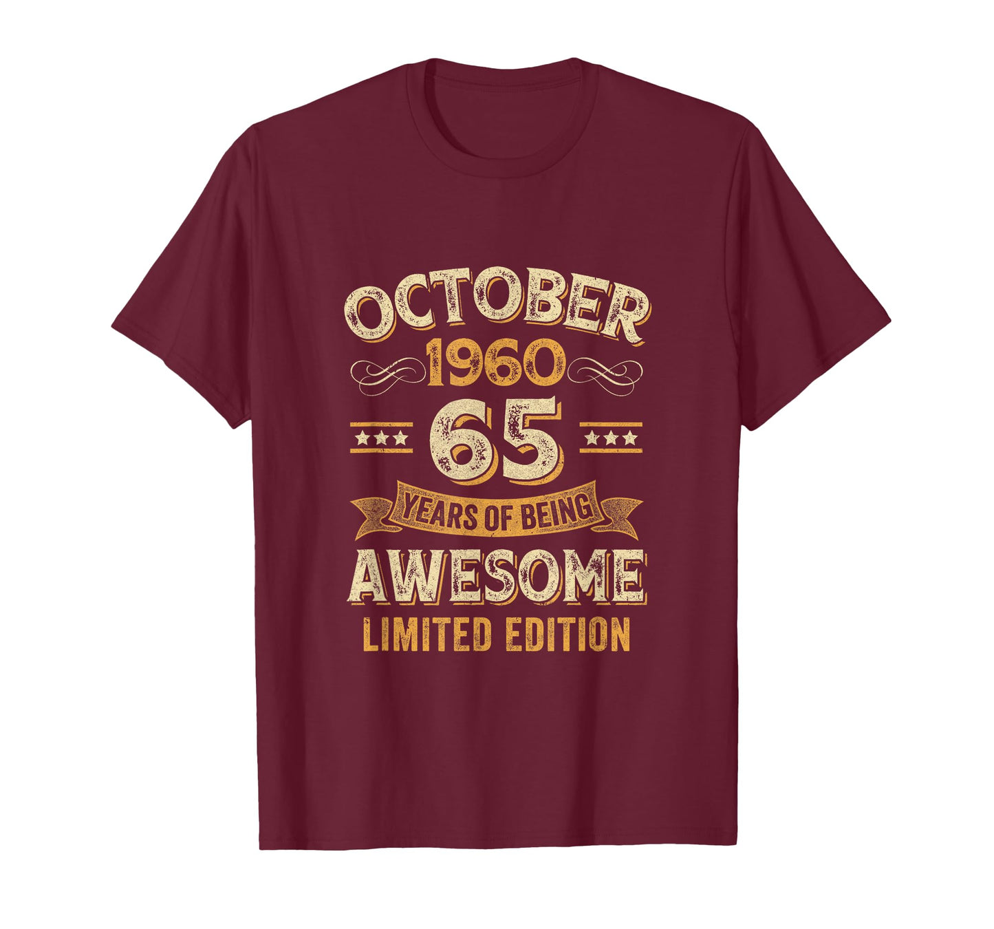65 Years Awesome Vintage October 1960 65Th Birthday T-Shirt