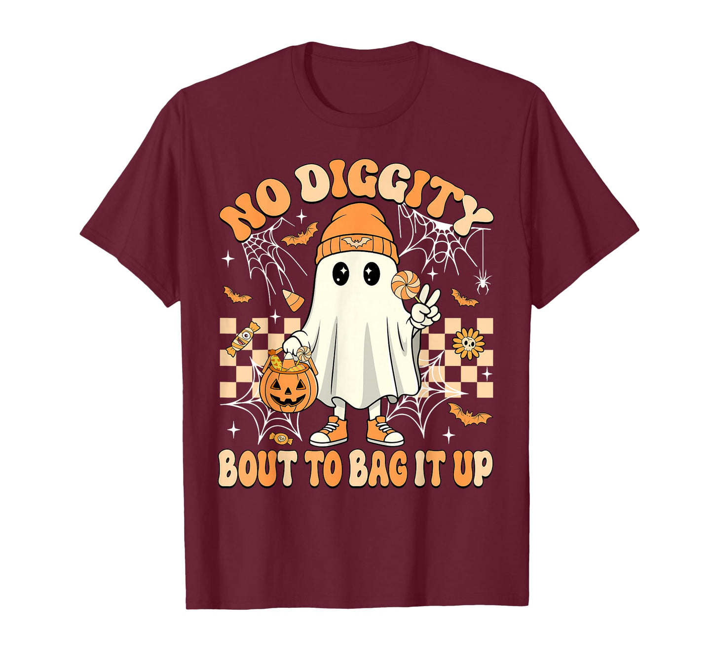 Halloween Ghost No Diggity Bout to Bag It Up Toddler Kids T-Shirt