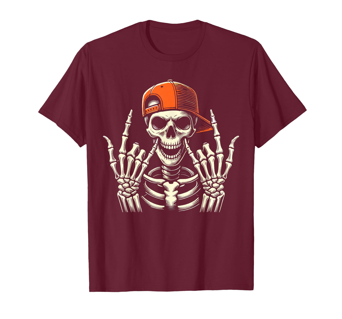 Rocker Skeleton Skater Cool Halloween T-Shirt