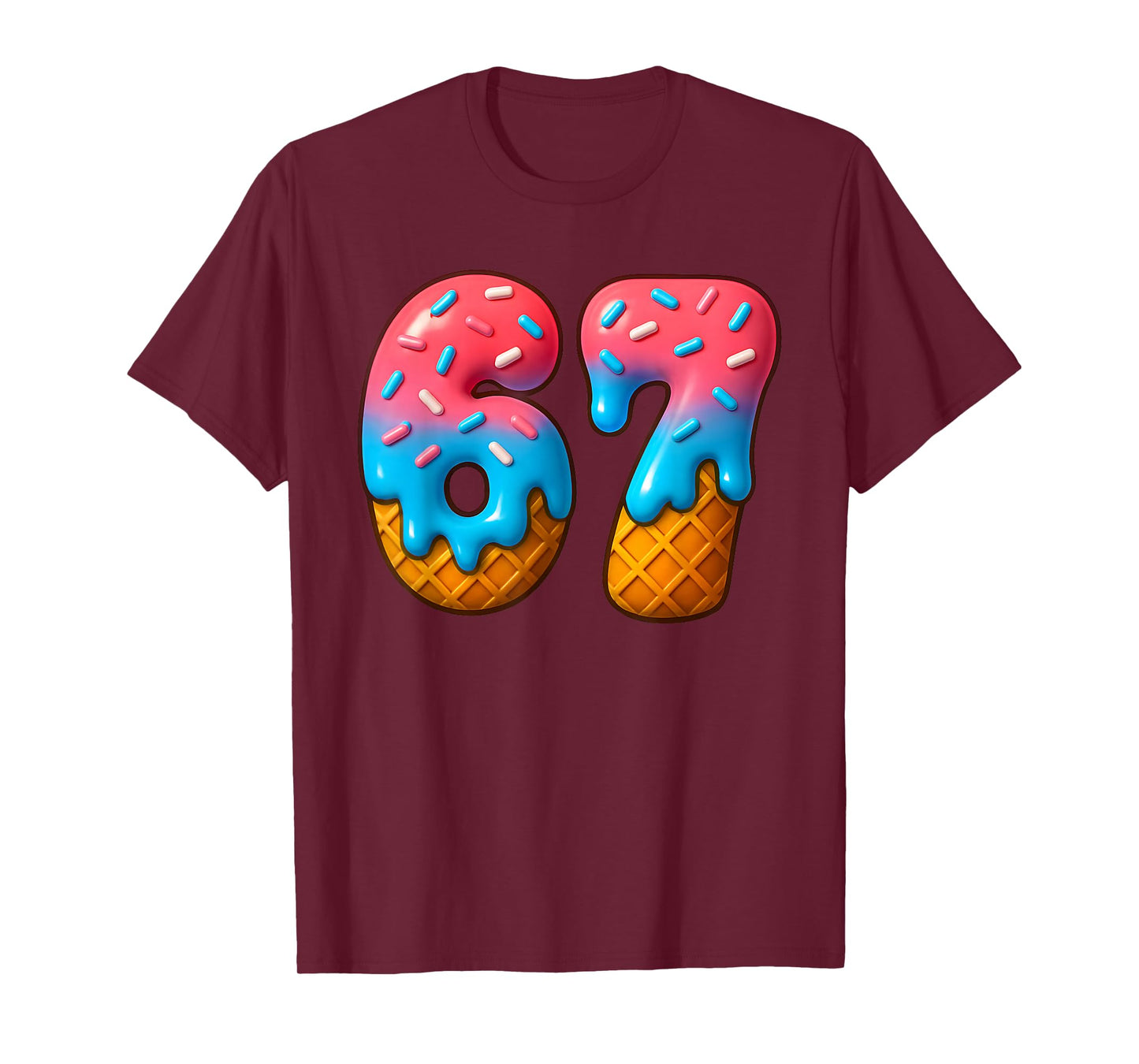 67 Meme Ice Cream Drip 6 7 Gen Alpha Slang Funny Six Seven T-Shirt