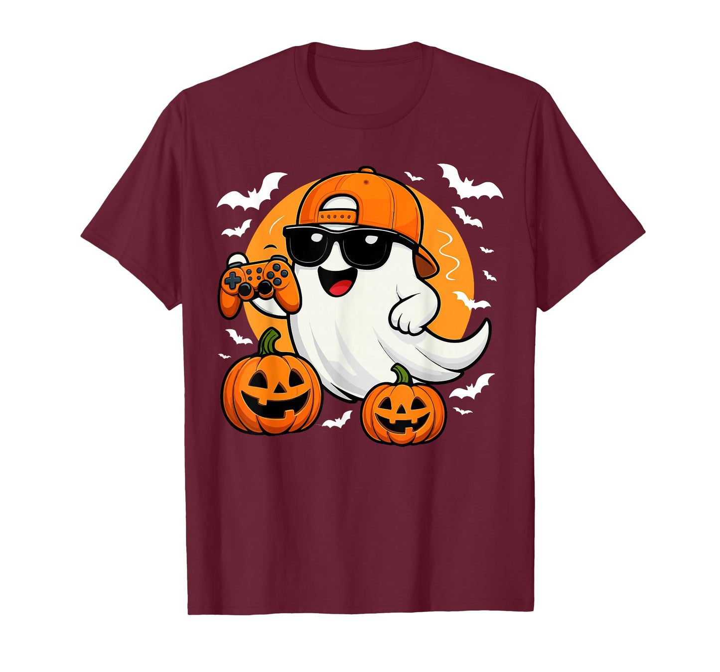 Halloween Ghost Gamer Funny Video Gaming Halloween Ghosts T-Shirt