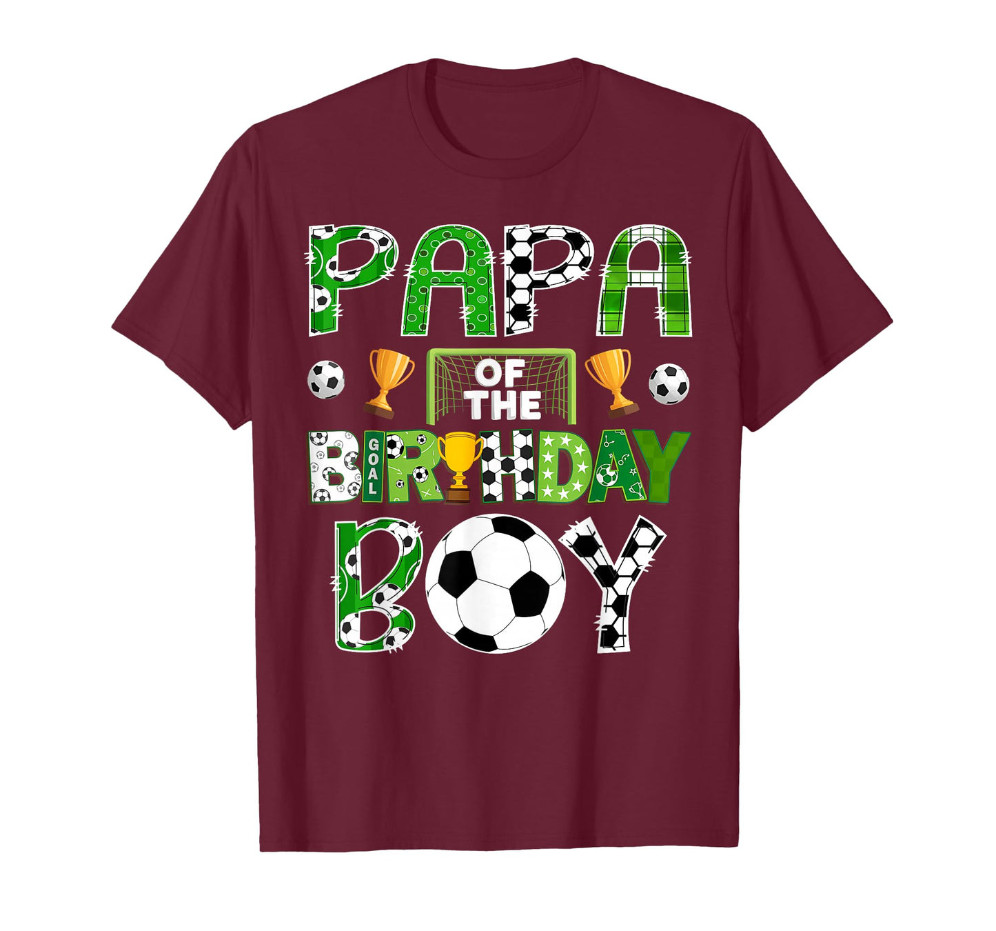 Papa Of The Birthday Boy Soccer Player Game Day T-Shirt