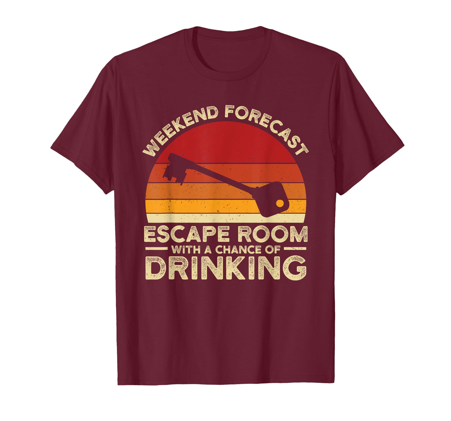 Weekend Forecast Escape Rooms Funny Mystery Vintage T-Shirt