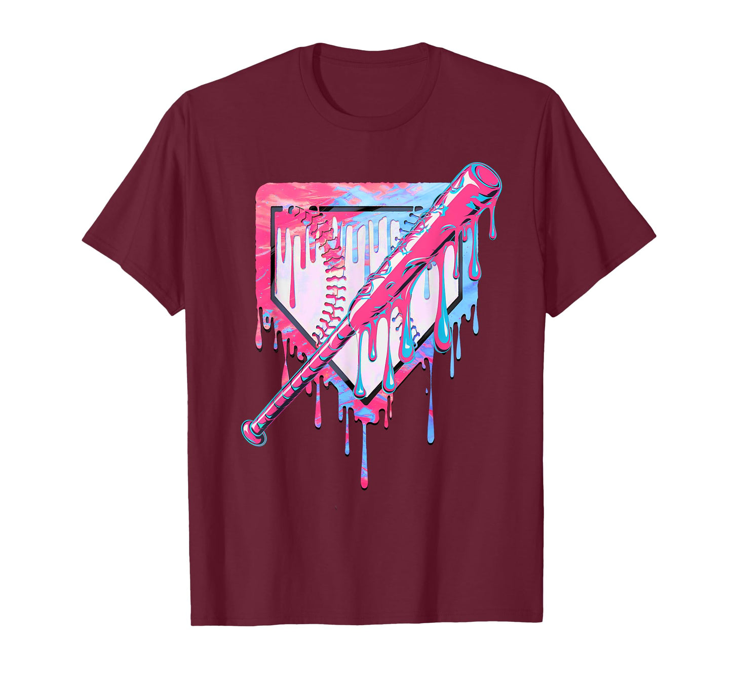 Baseball Dripping Ice Cream Drip Youth Boys Baseball T-Shirt