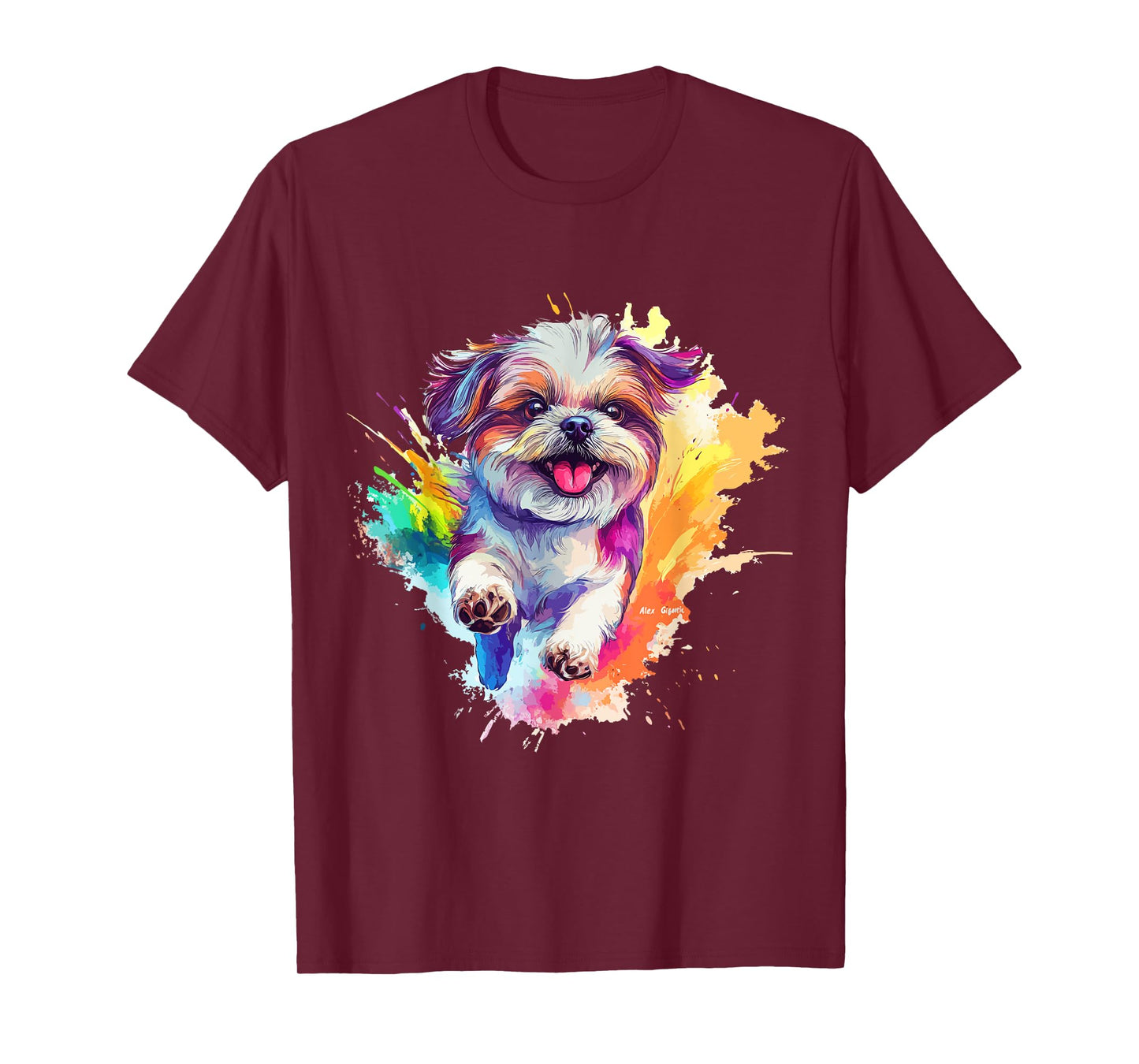 Shih Tzu Lovers Colorful Splash Art Shih Tzu T-Shirt