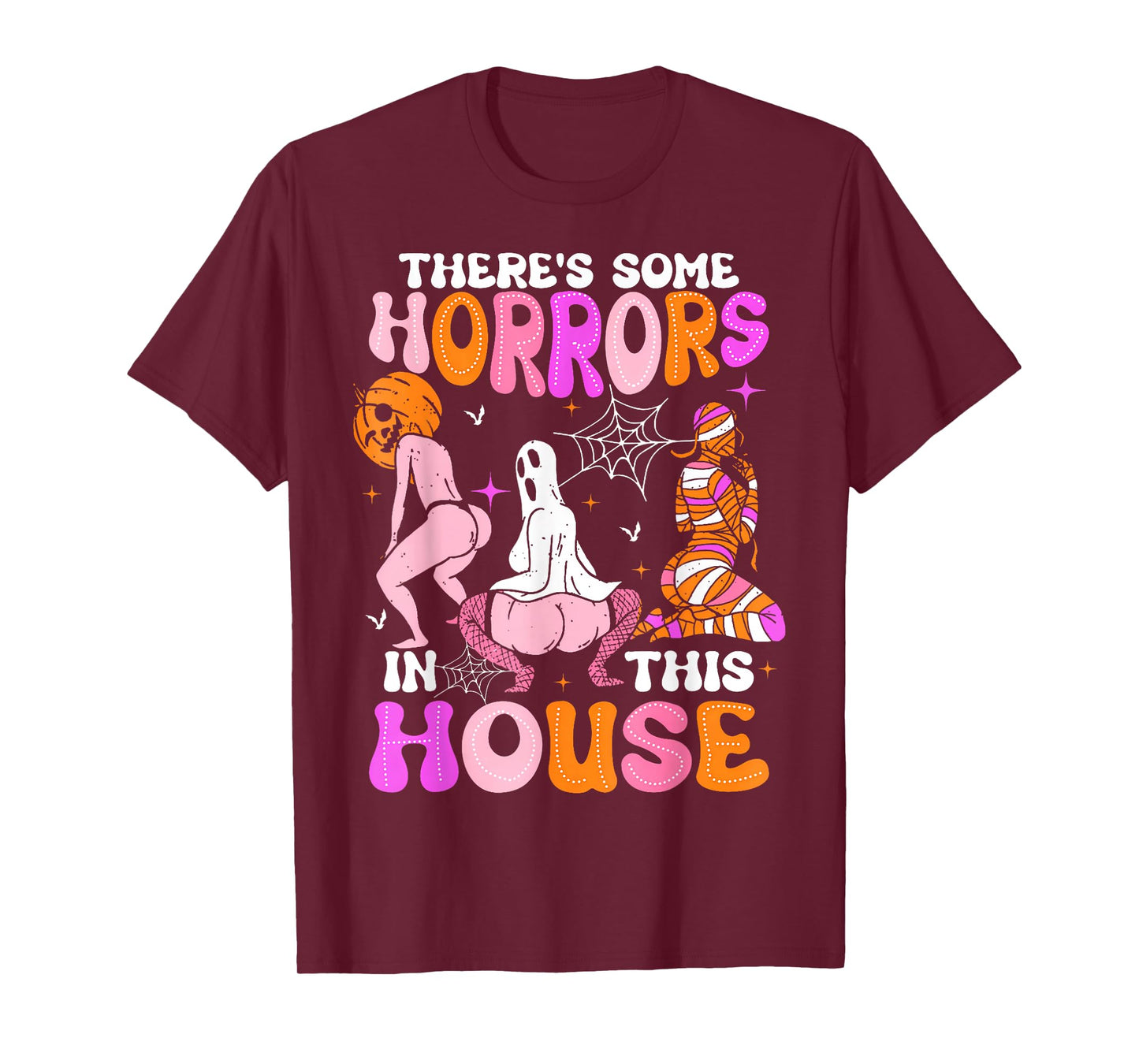 There's Some Horrors In This House Funny Horror Characters T-Shirt