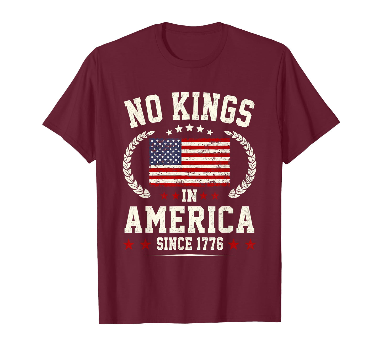 No Kings in America America Flag Vintage No Kings Vintage T-Shirt