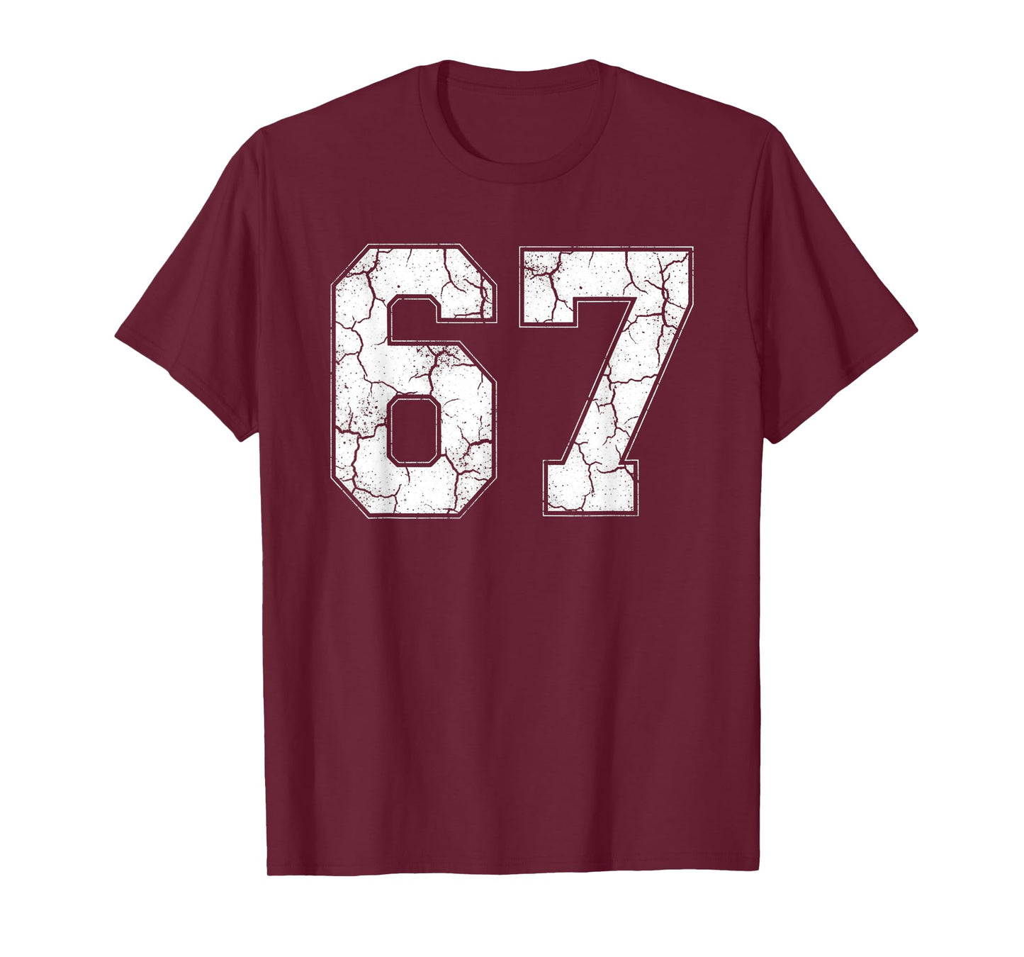 Distressed Number 67 Jersey Player Six Seven Meme T-Shirt
