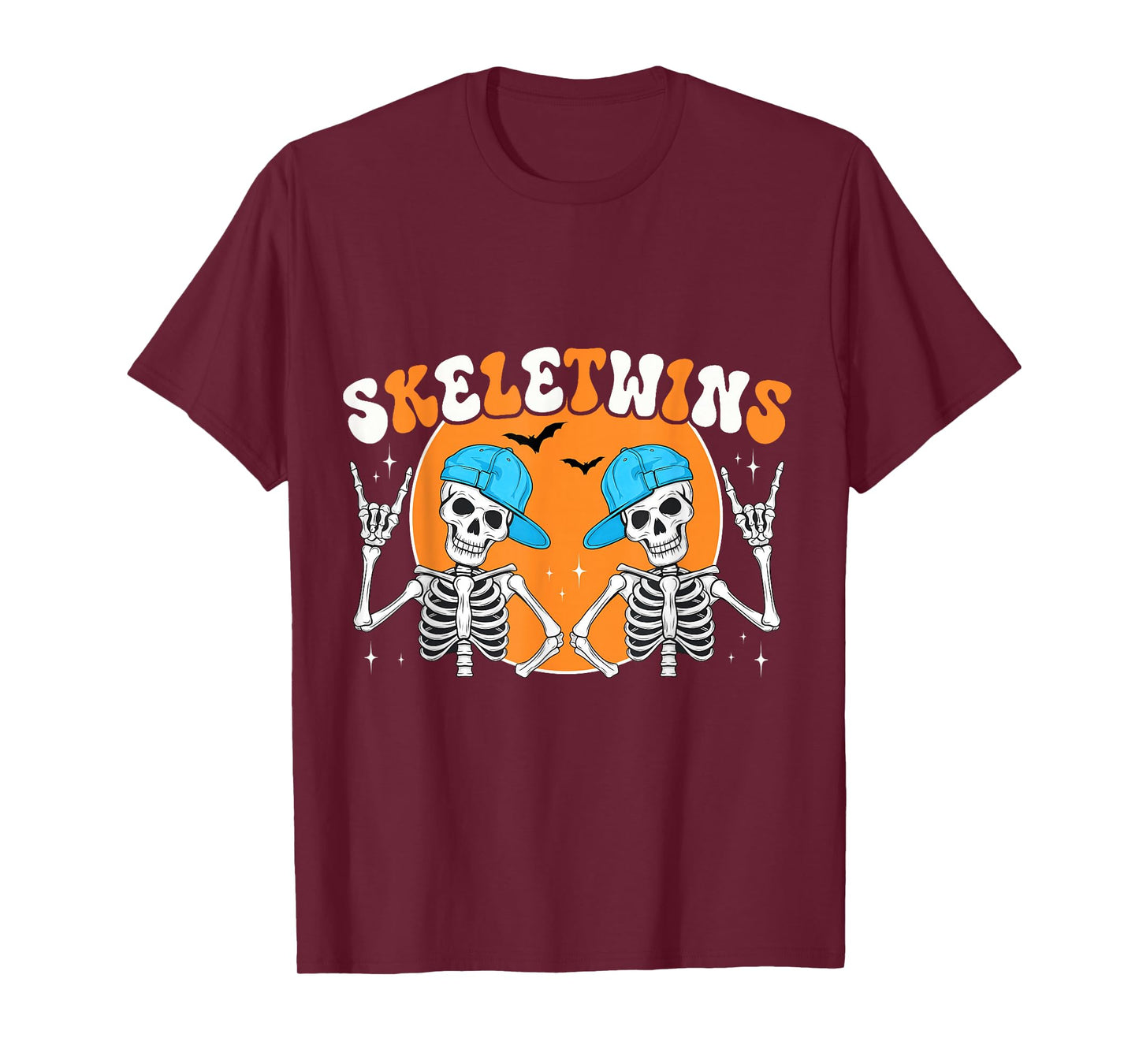 Skeletwins Halloween Twins Skeletons Hat Men Boys Costume T-Shirt