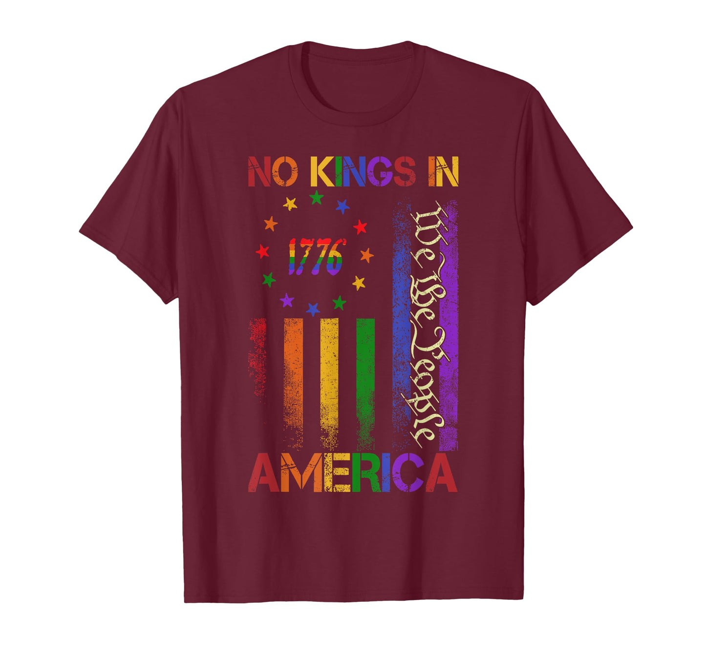 Patriotic Pro-Democracy Protest 4th July No Kings In America T-Shirt