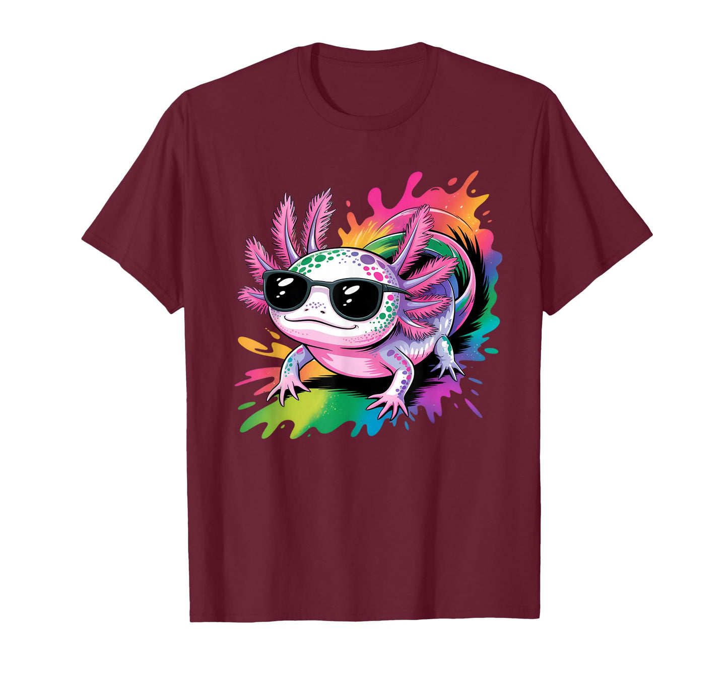 Axolotl with Sunglasses Colorful Cool Axolotl Graphic T-Shirt