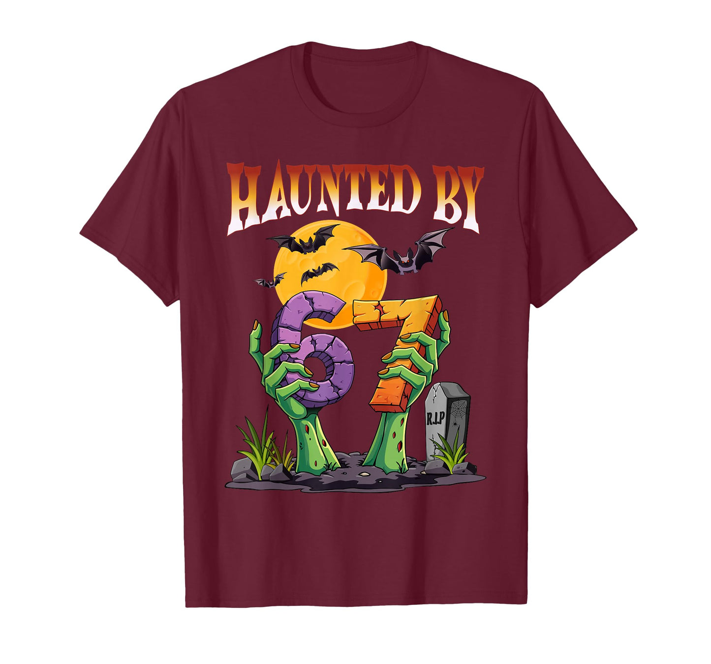 Haunted by 67 Meme Halloween Spooky Six Seven T-Shirt