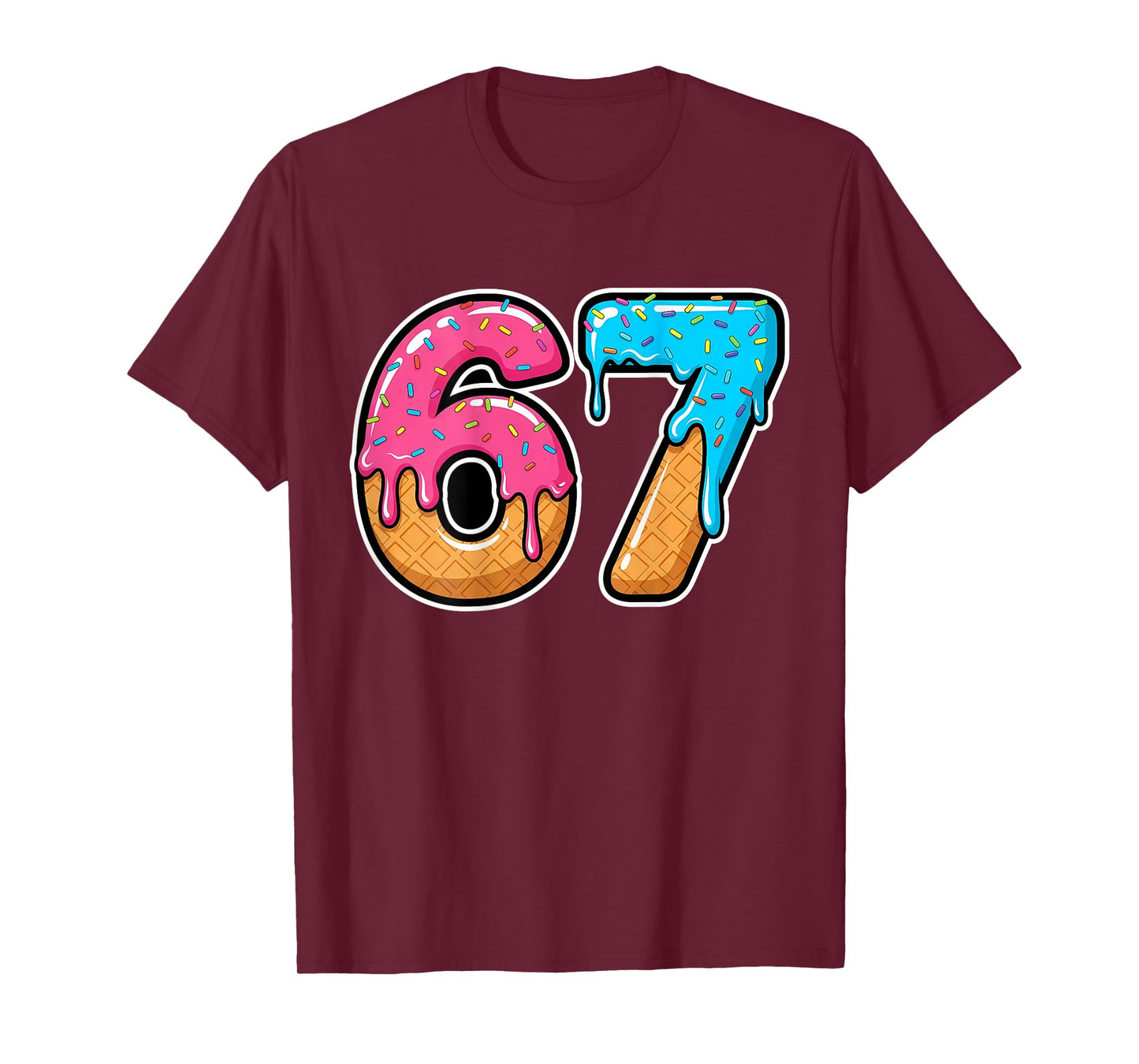 Mason 67 Ice Cream Drip Meme Six Seven Funny (On Back) T-Shirt
