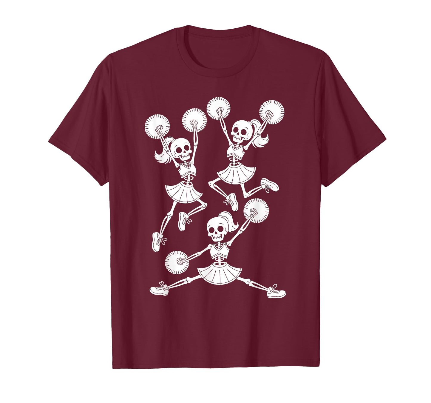 Funny Halloween Skeletons Cheerleader Pajama Cheer Costume T-Shirt