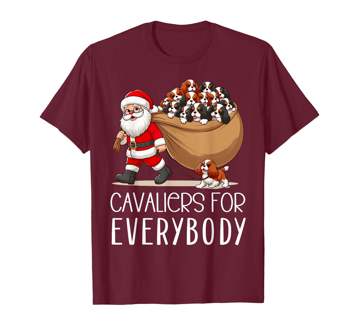 Cavalier King Charles Spaniel Christmas Funny Cavalier Dog T-Shirt for Men Women Kids