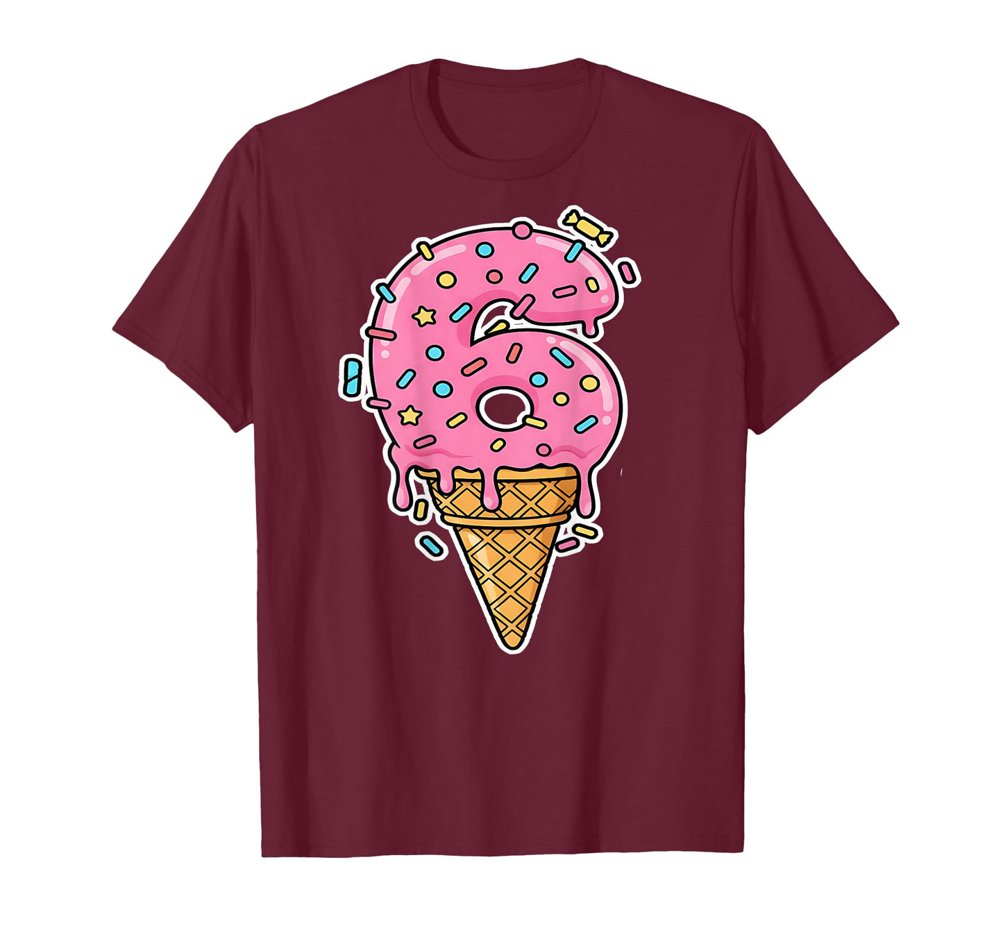 Number 6 Shirt Costume Adult Pink for Women Men Kids Back T-Shirt