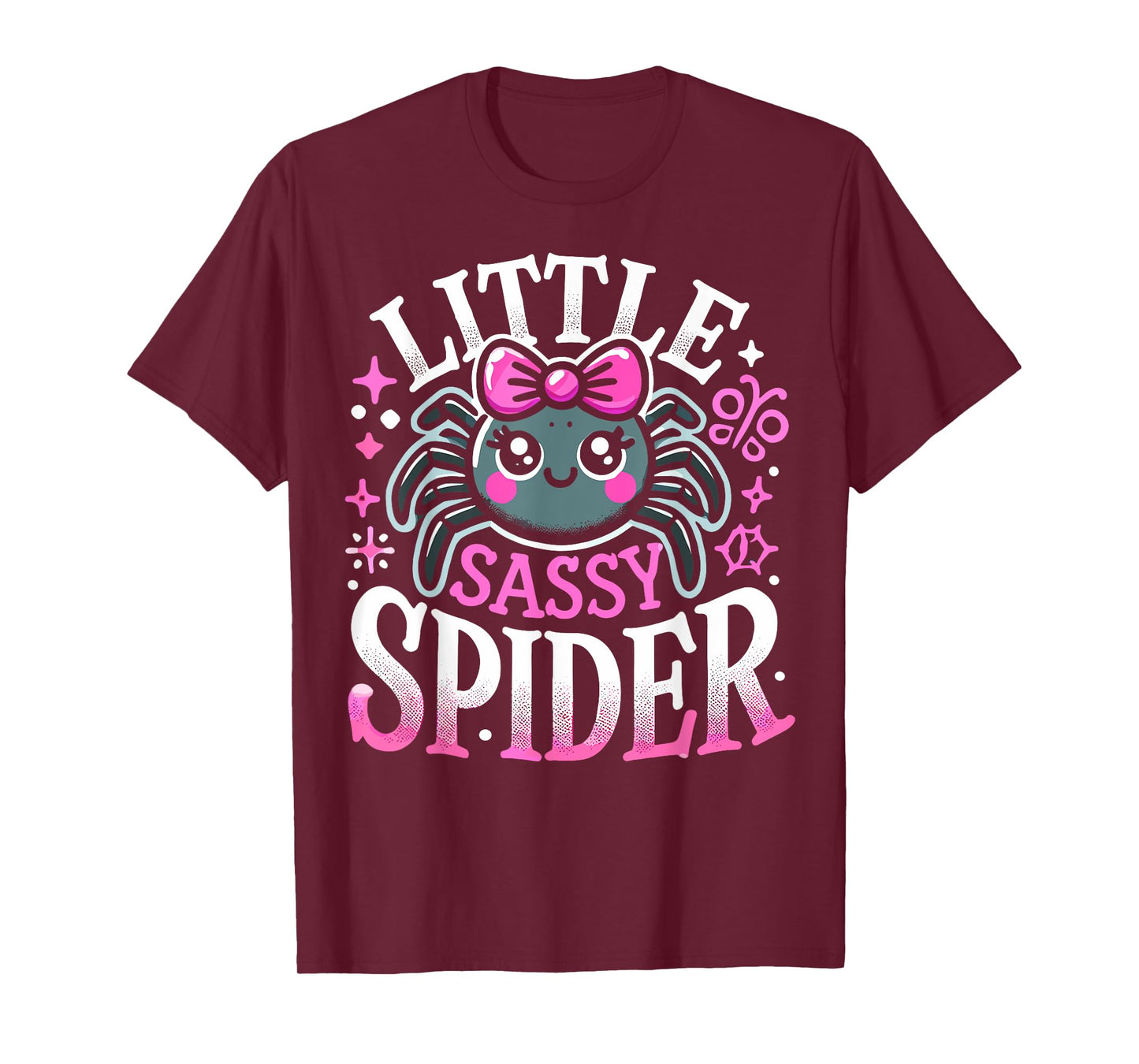 Kids Little Sassy Spider Girls Cute Spider Halloween Decor T-Shirt