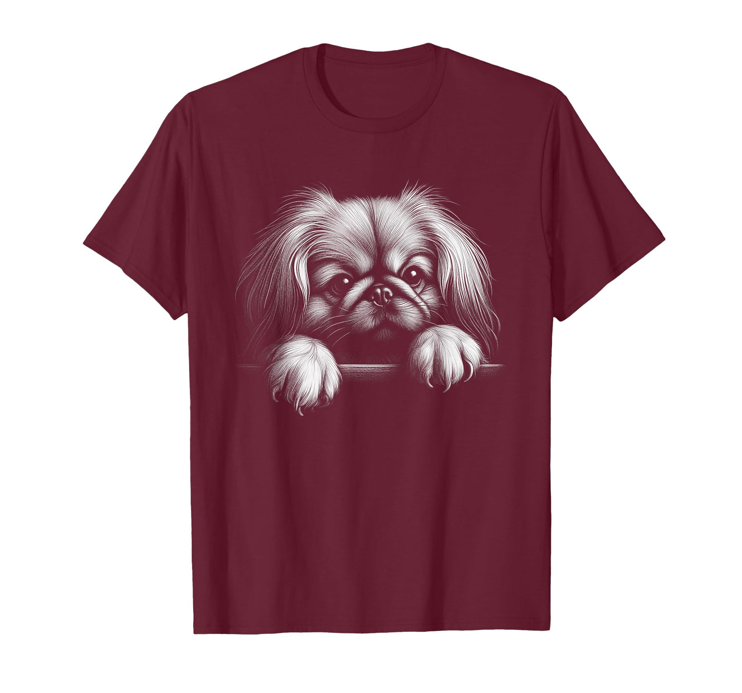 Cute Pekingese Peeking Art Design For Dog Owner Men Women Kids T-Shirt