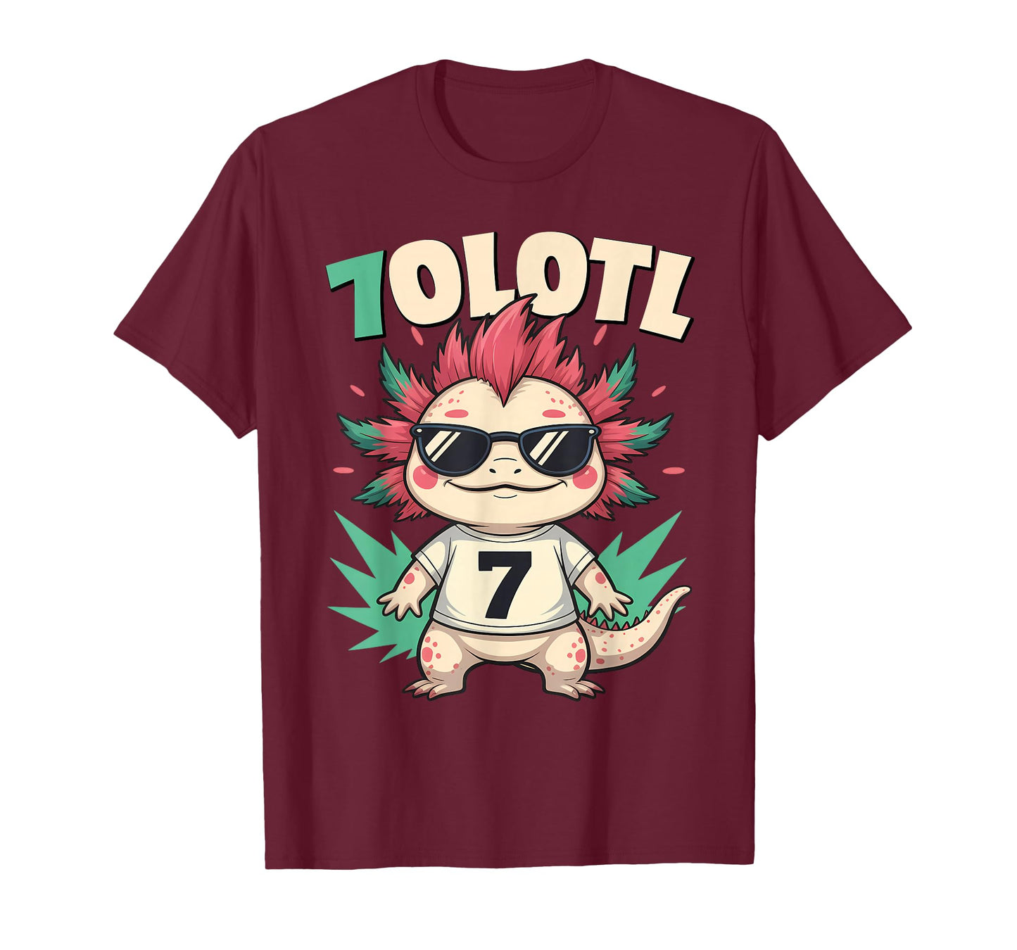 7olotl Sevenolotl – Funny Axolotl Halloween Number 7 Costume T-Shirt